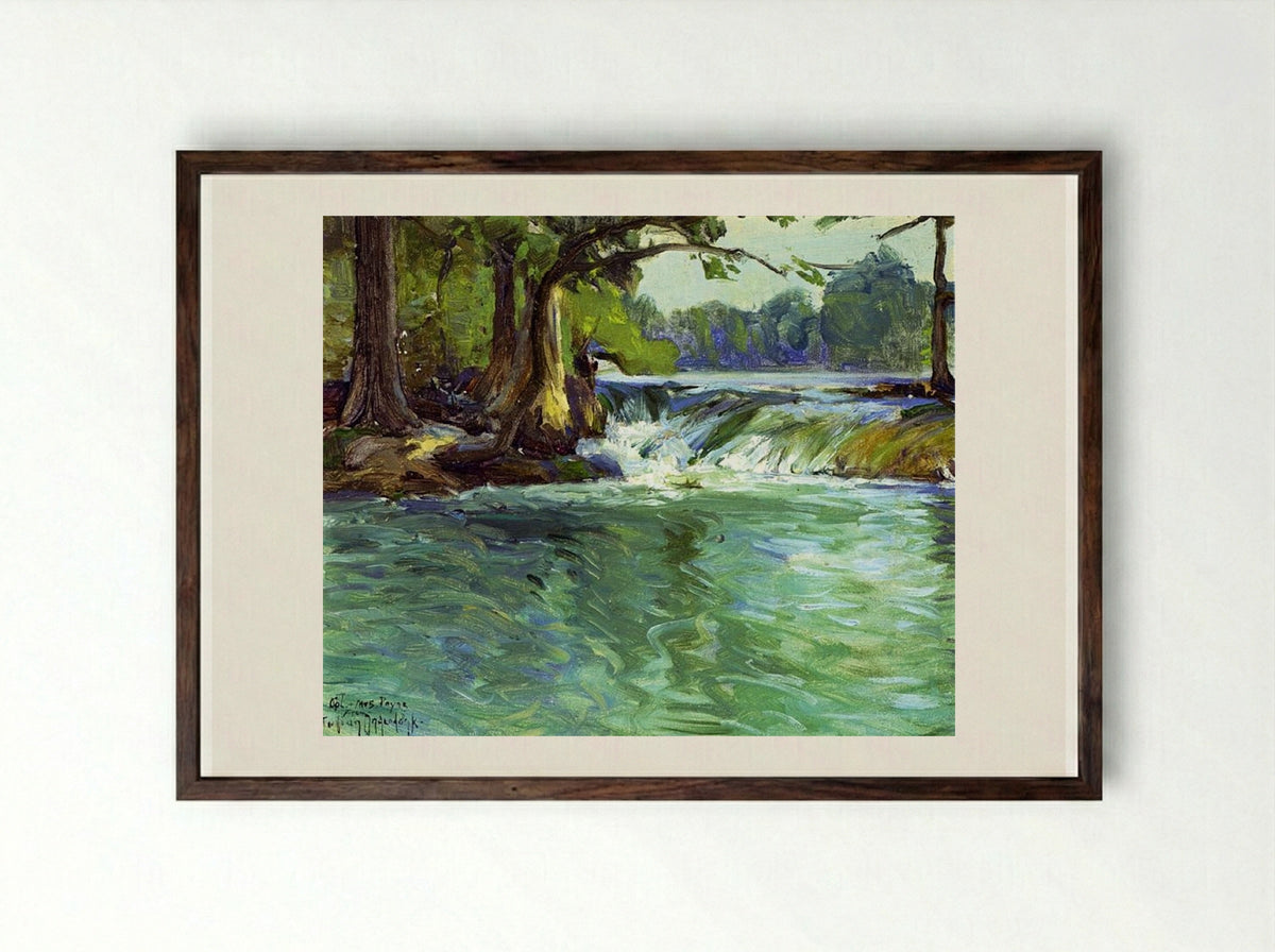 On the Guadalupe - Robert Julian Onderdonk - Framed Print Dark Wood