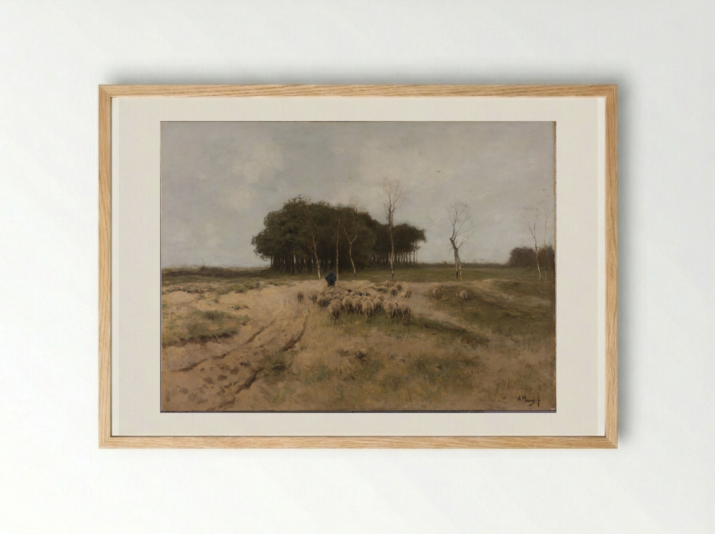 On the Heath near Laren - Anton Mauve - Framed Print Wood