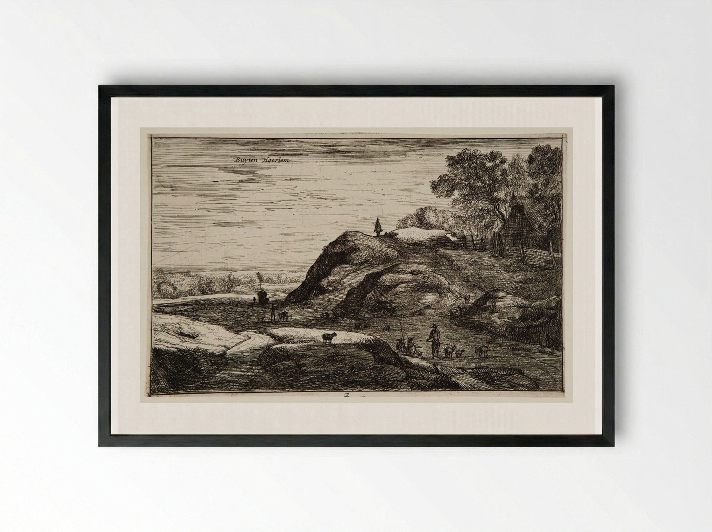 On the Outskirts of Haarlem - Roelant Roghman - Framed Print Black