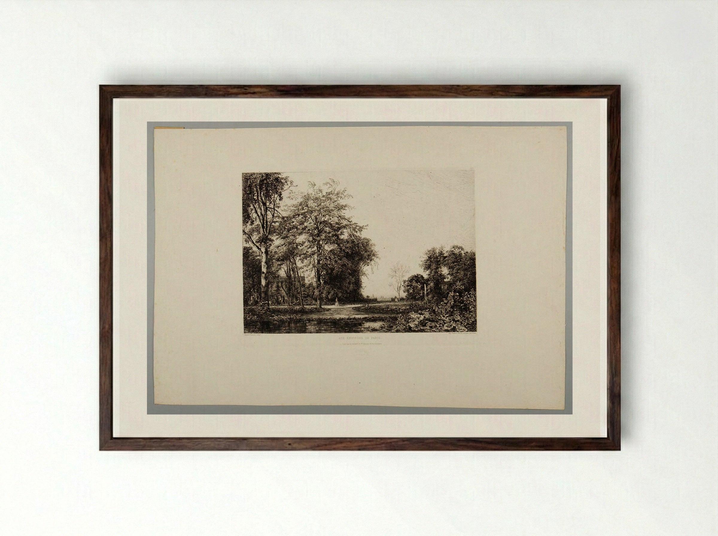 On the Outskirts of Paris - Maxime Lalanne - Framed Print Dark Wood