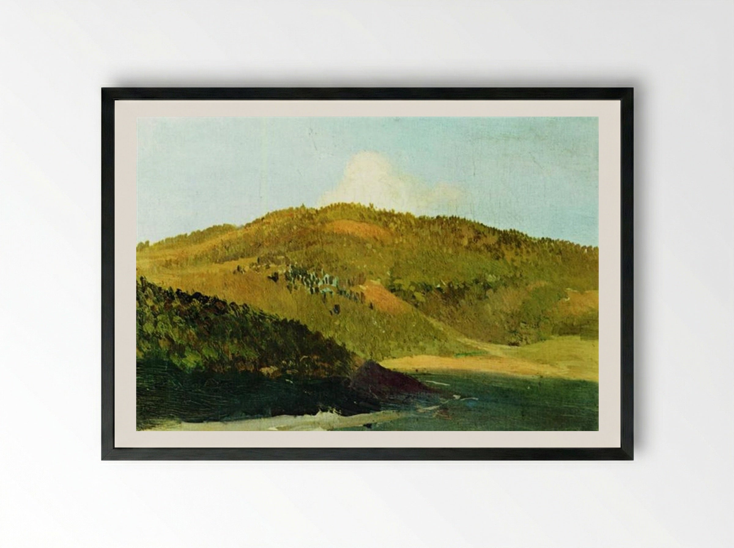 On the Peaks of the Yaila - Isaac Levitan - Framed Print Black