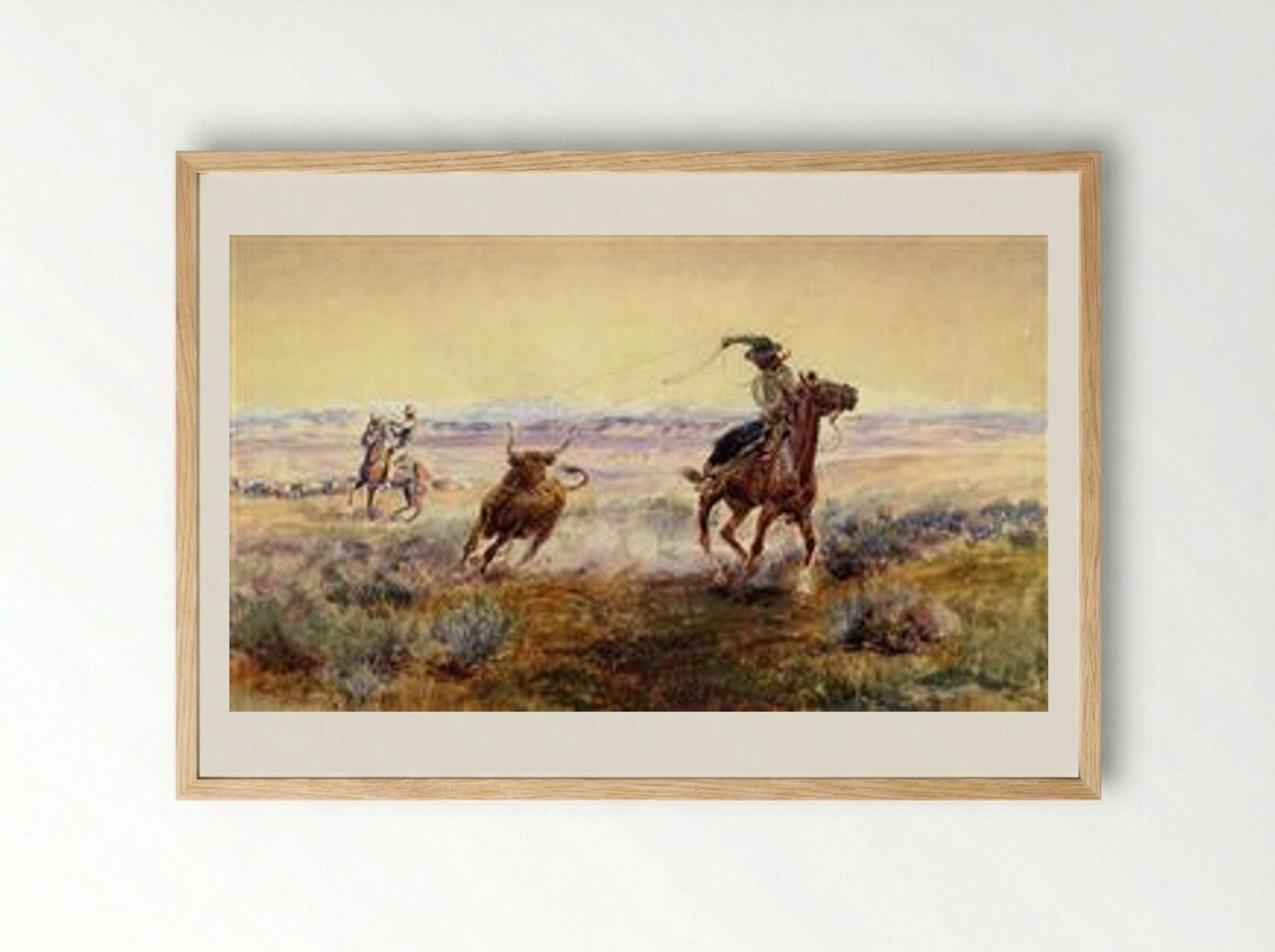 On the Pond - Charles M. Russell - Framed Print Wood
