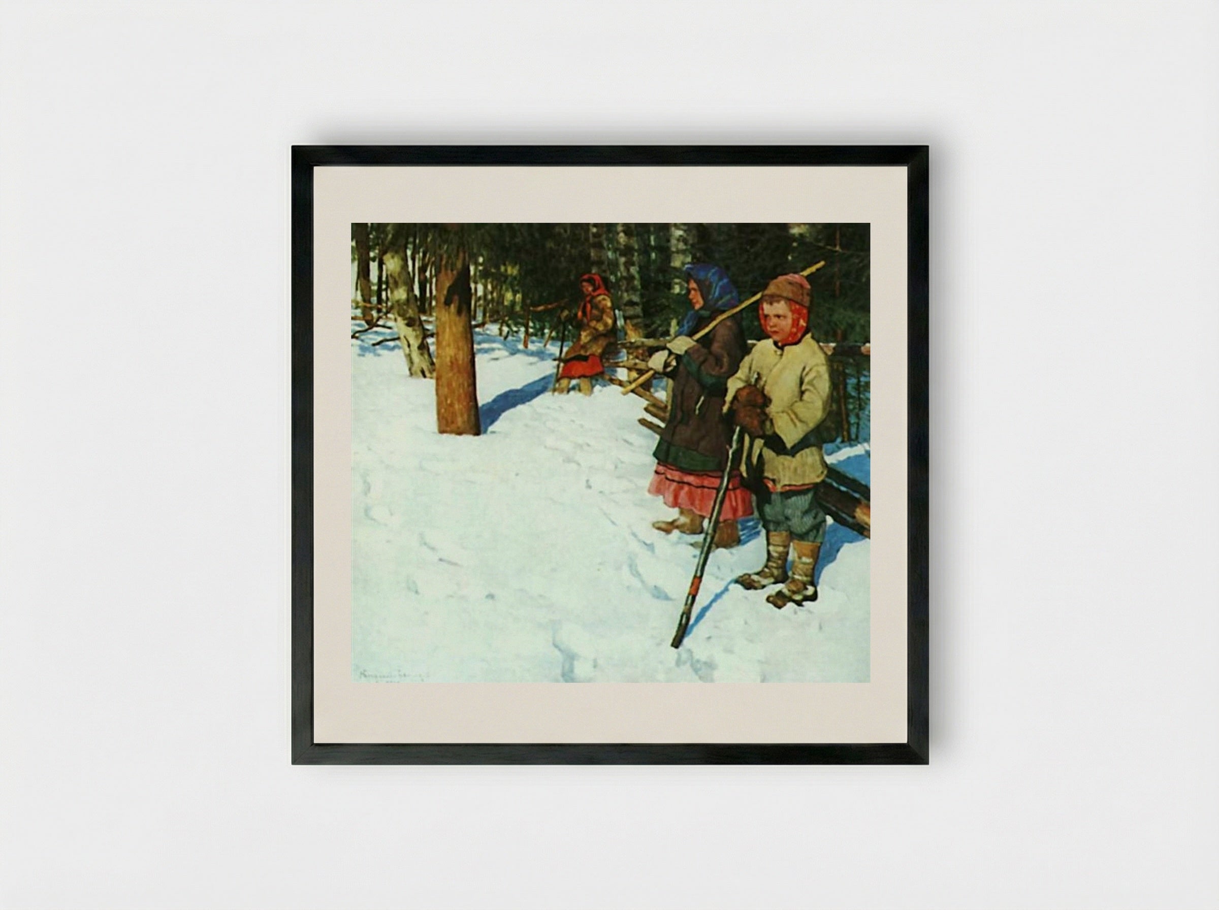 On the Raid - Nikolay Bogdanov-Belsky - Framed Print Black