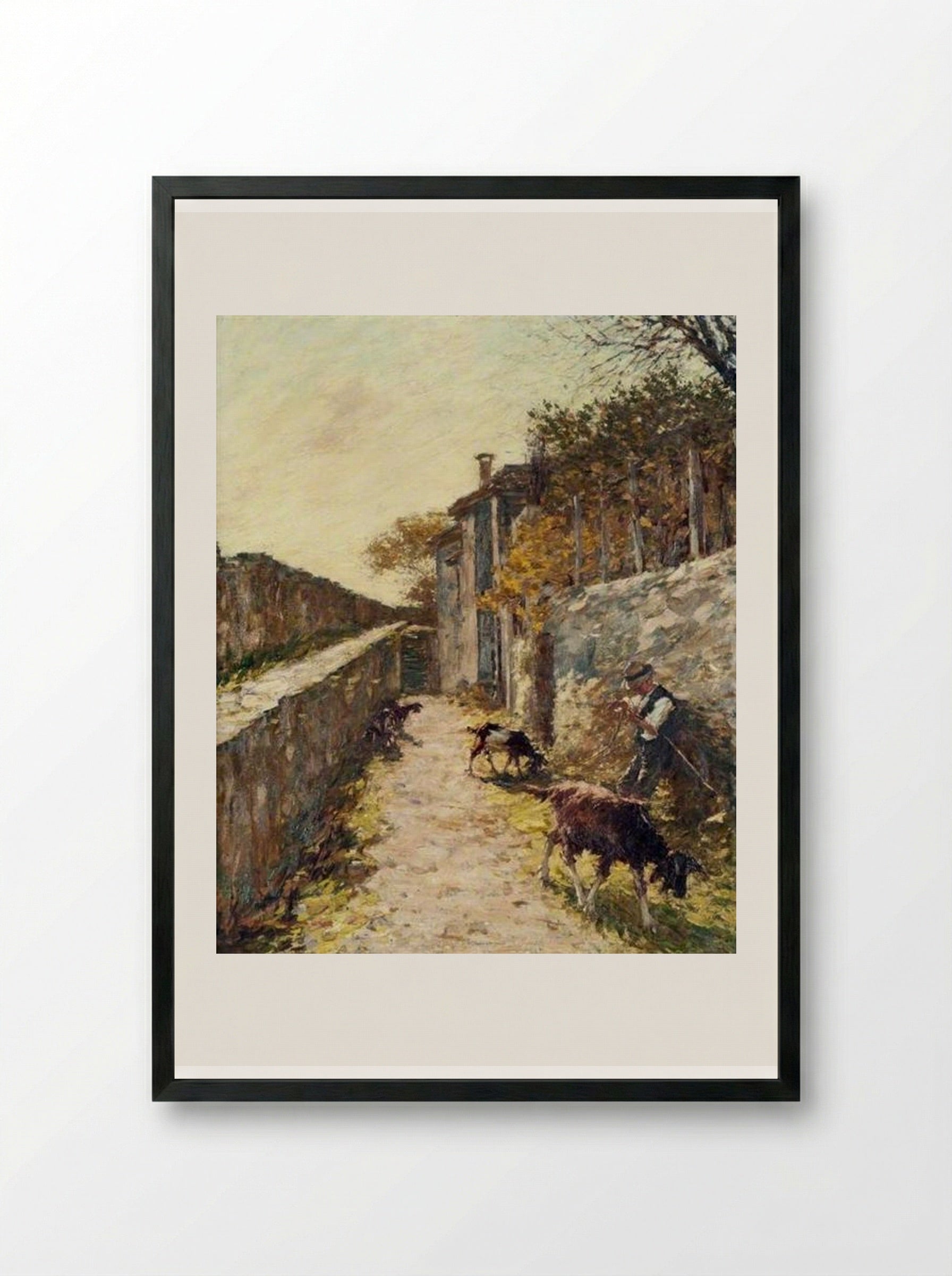 On the Ramparts - Henry Herbert La Thangue - Framed Print Black