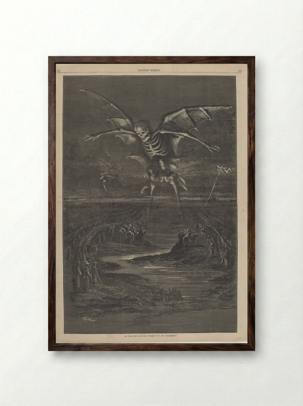 On the Red Danube - Thomas Nast - Framed Print Dark Wood