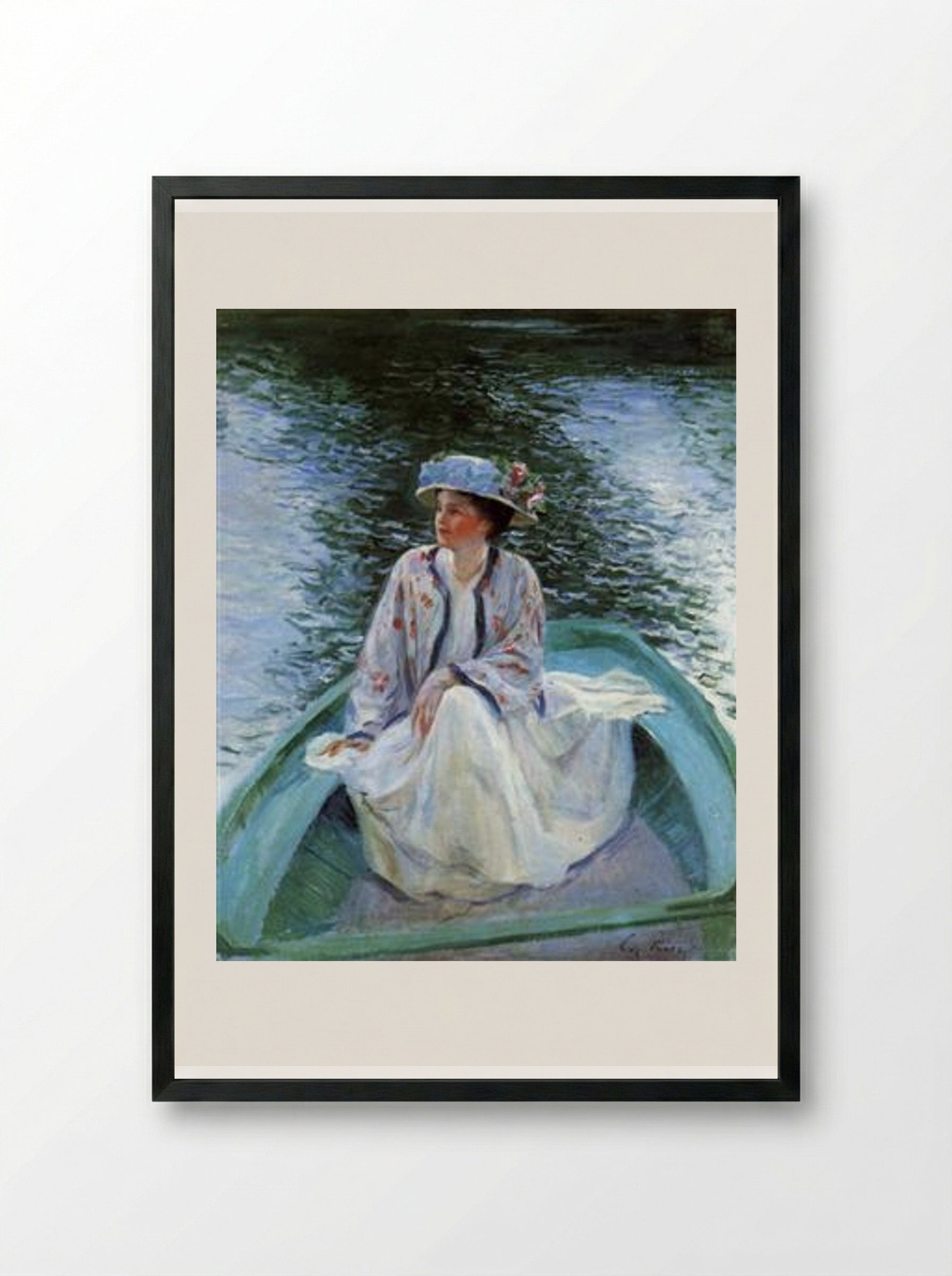 On the River's Edge - Guy Rose - Framed Print Black