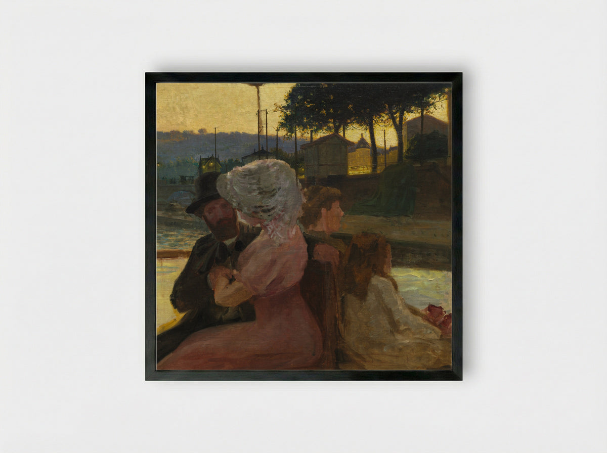 On the River - Henri-Edmond Cross - Framed Print Black
