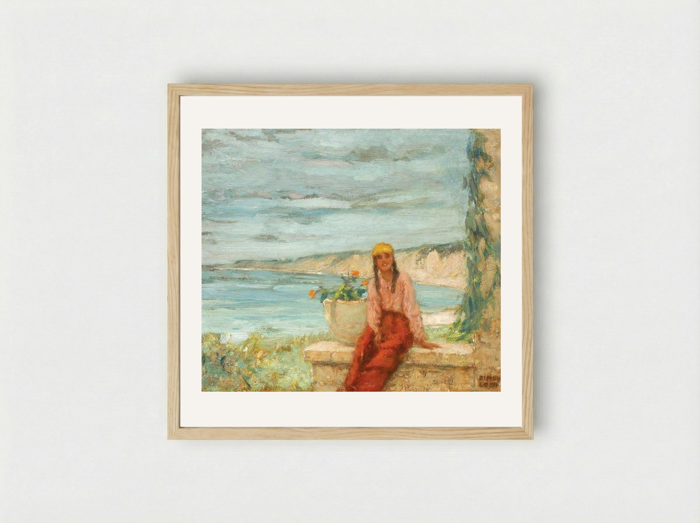 On the Seashore - Kimon Loghi - Framed Print Wood