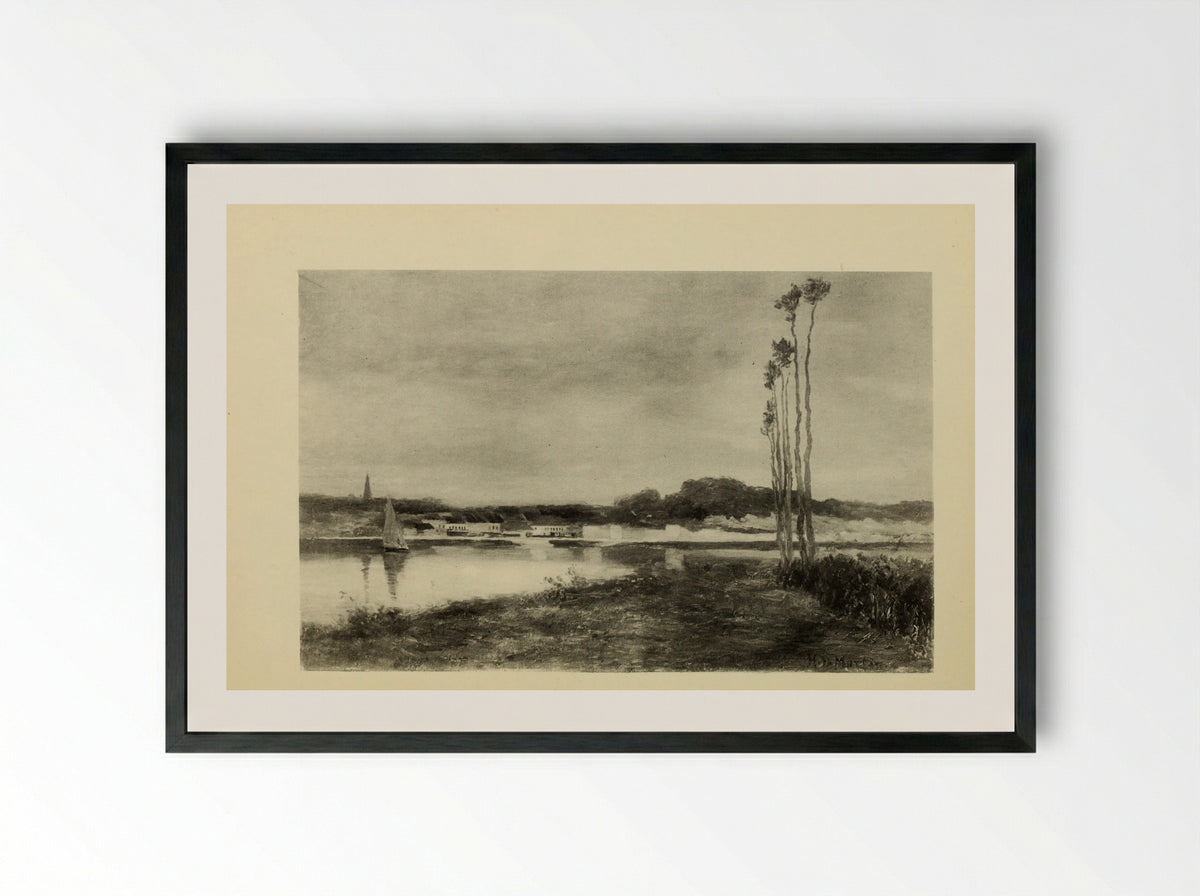 On the Seine - Homer Dodge Martin - Framed Print Black