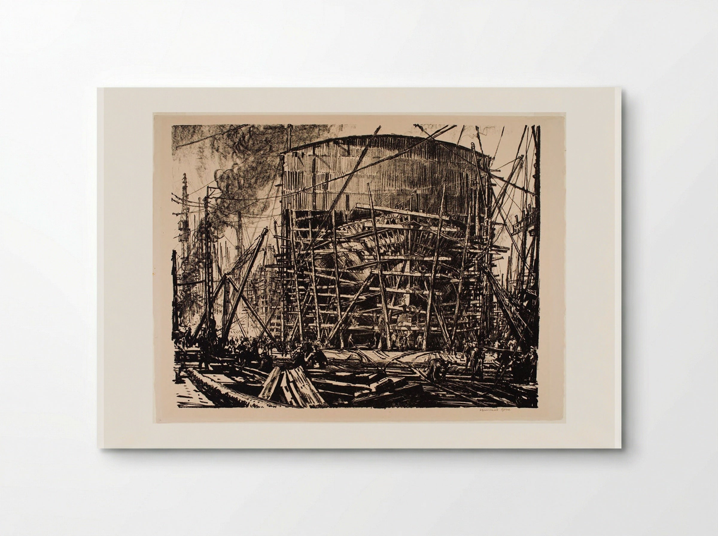 On the Stocks - Muirhead Bone - Poster