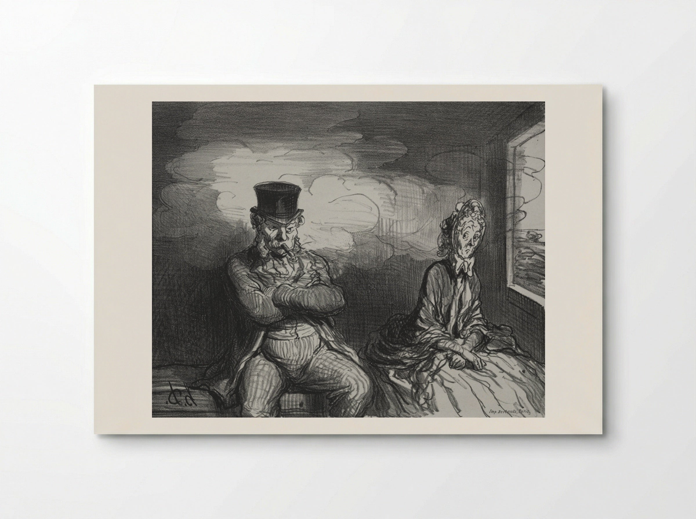 On the Train: A Pleasant Companion - Honoré Daumier - Poster
