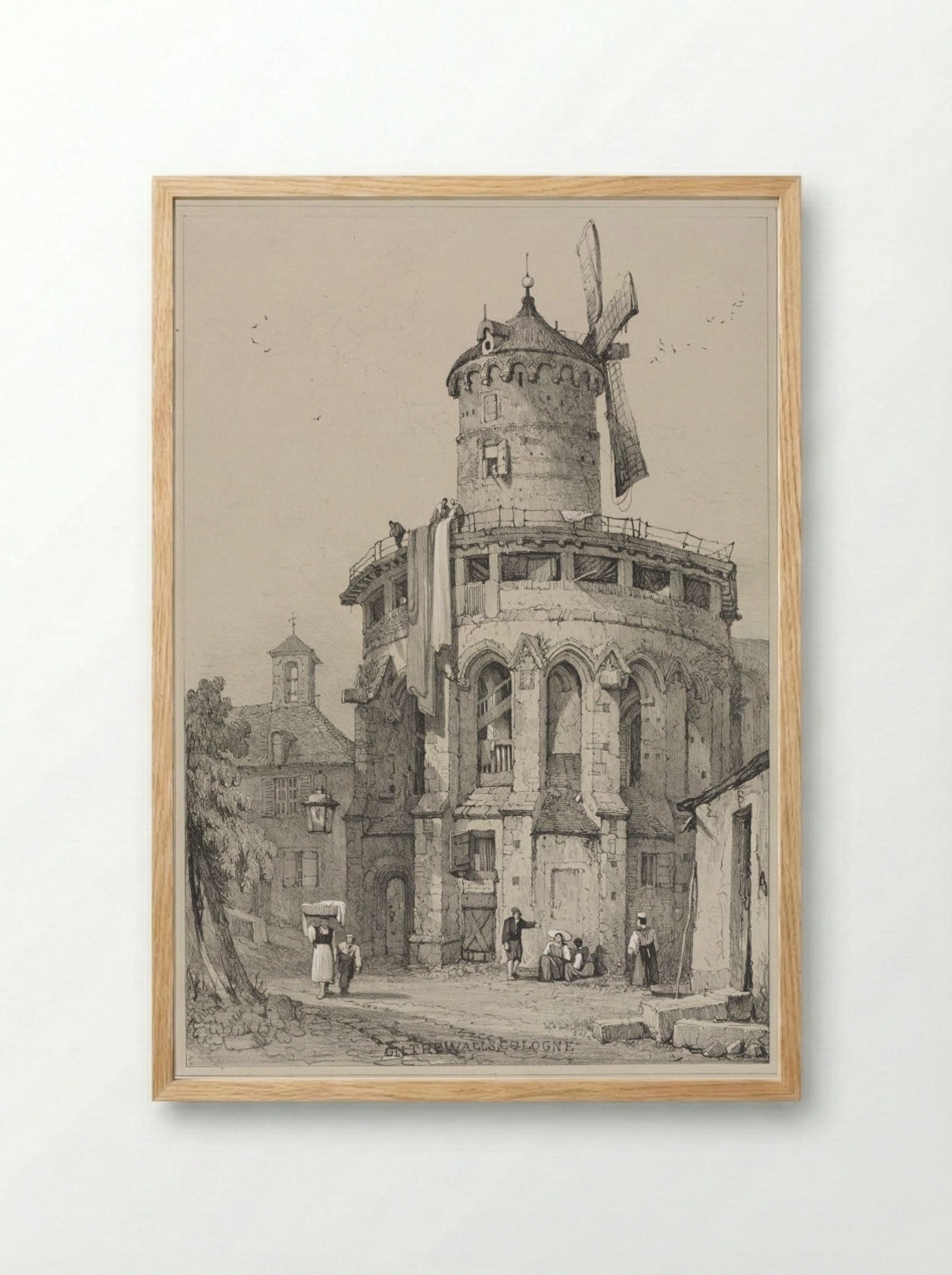 On the Walls, Cologne - Samuel Prout - Framed Print Wood