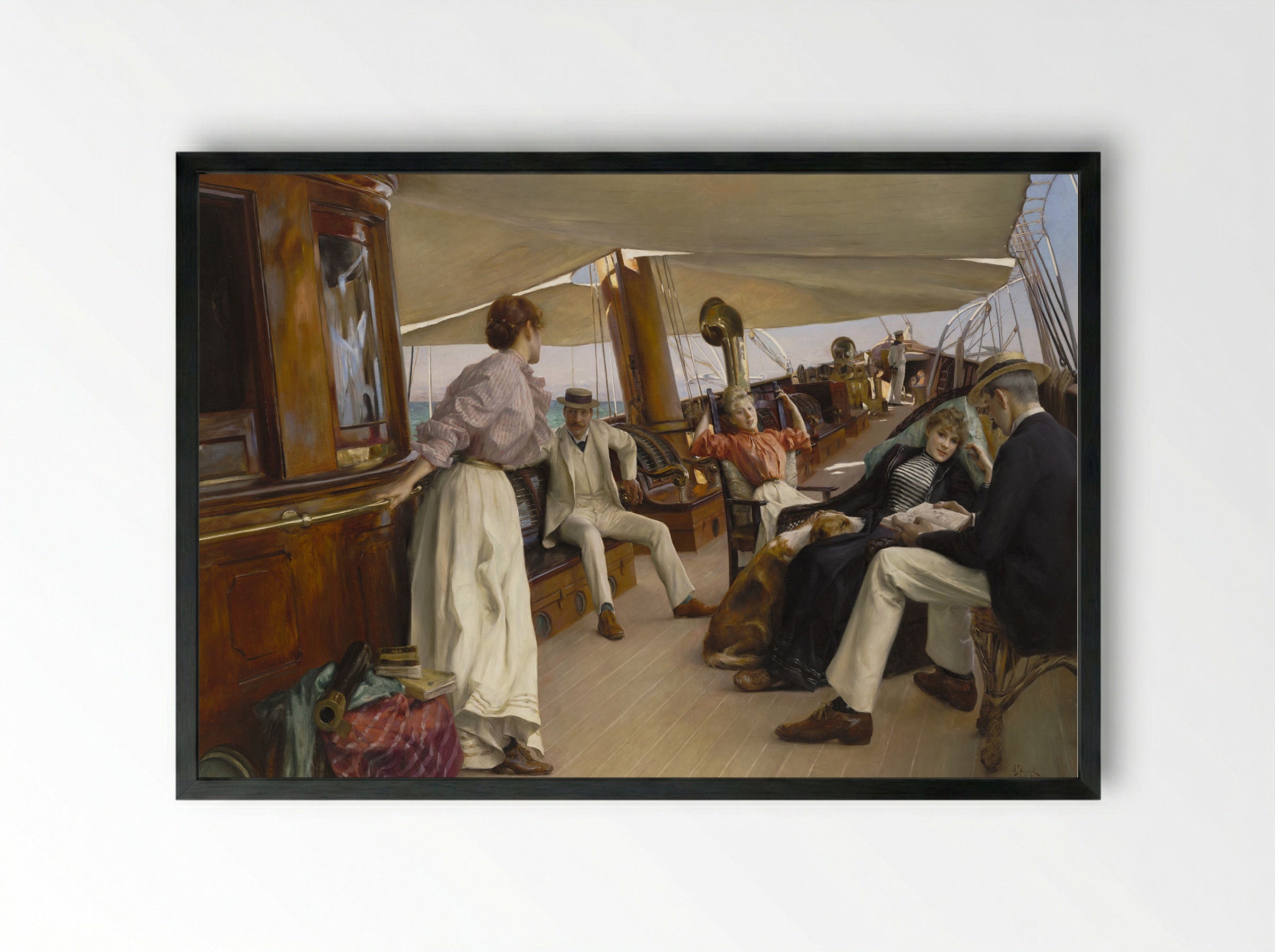 On the Yacht „Namouna“, Venice - Julius LeBlanc Stewart - Framed Print Black