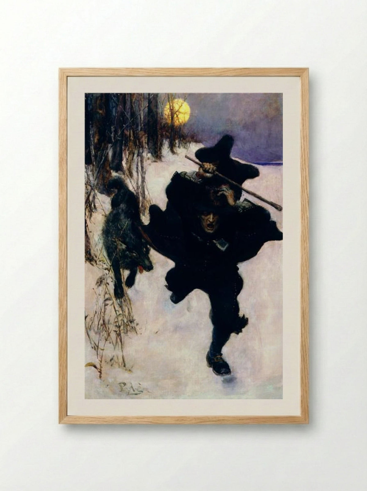 Once it Chased Dr. Wilkerson Into the Very Town Itself - Howard Pyle - Framed Print Wood