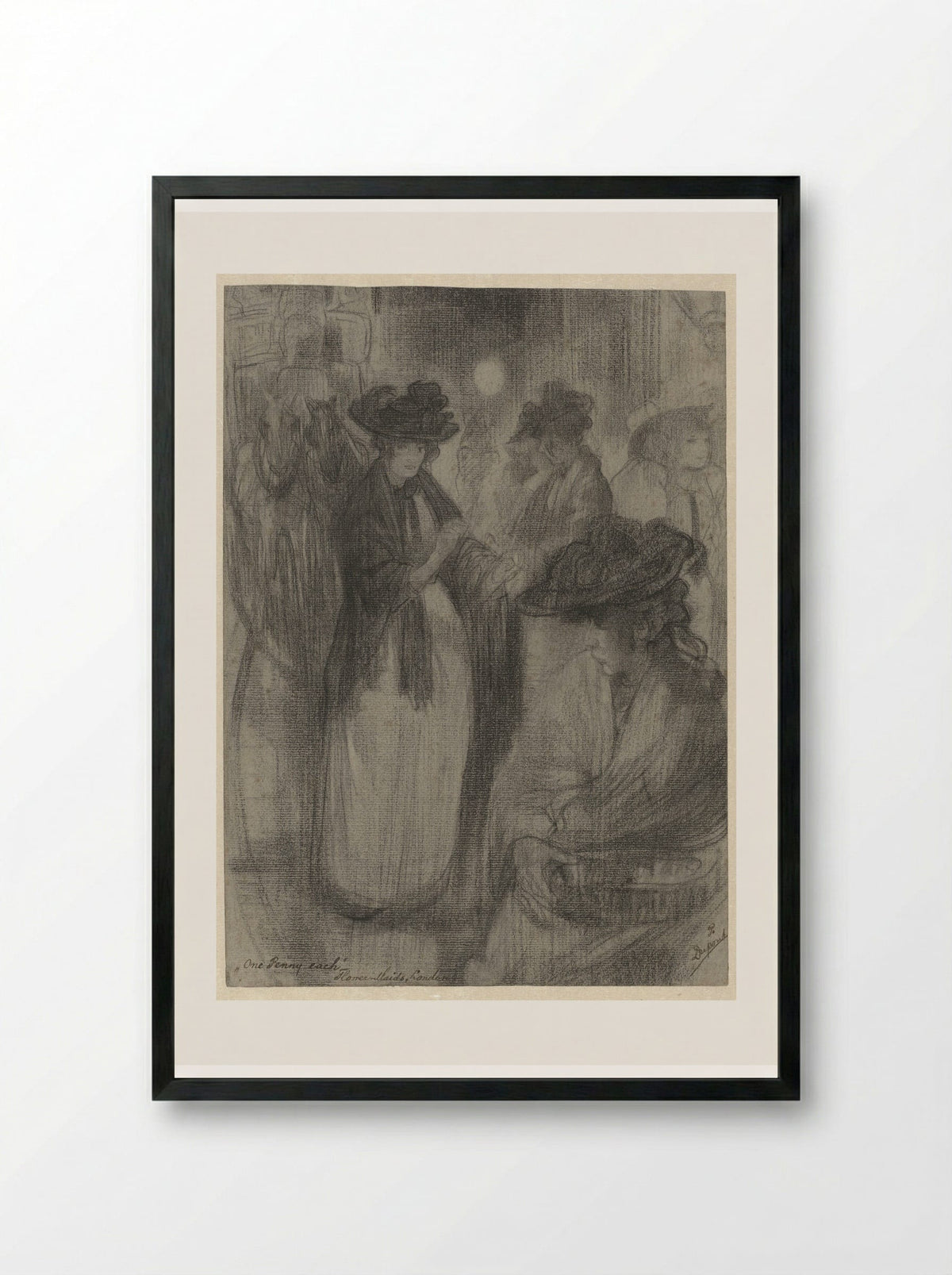 One Penny Each, Flower Maids, London - Pieter Dupont - Framed Print Black