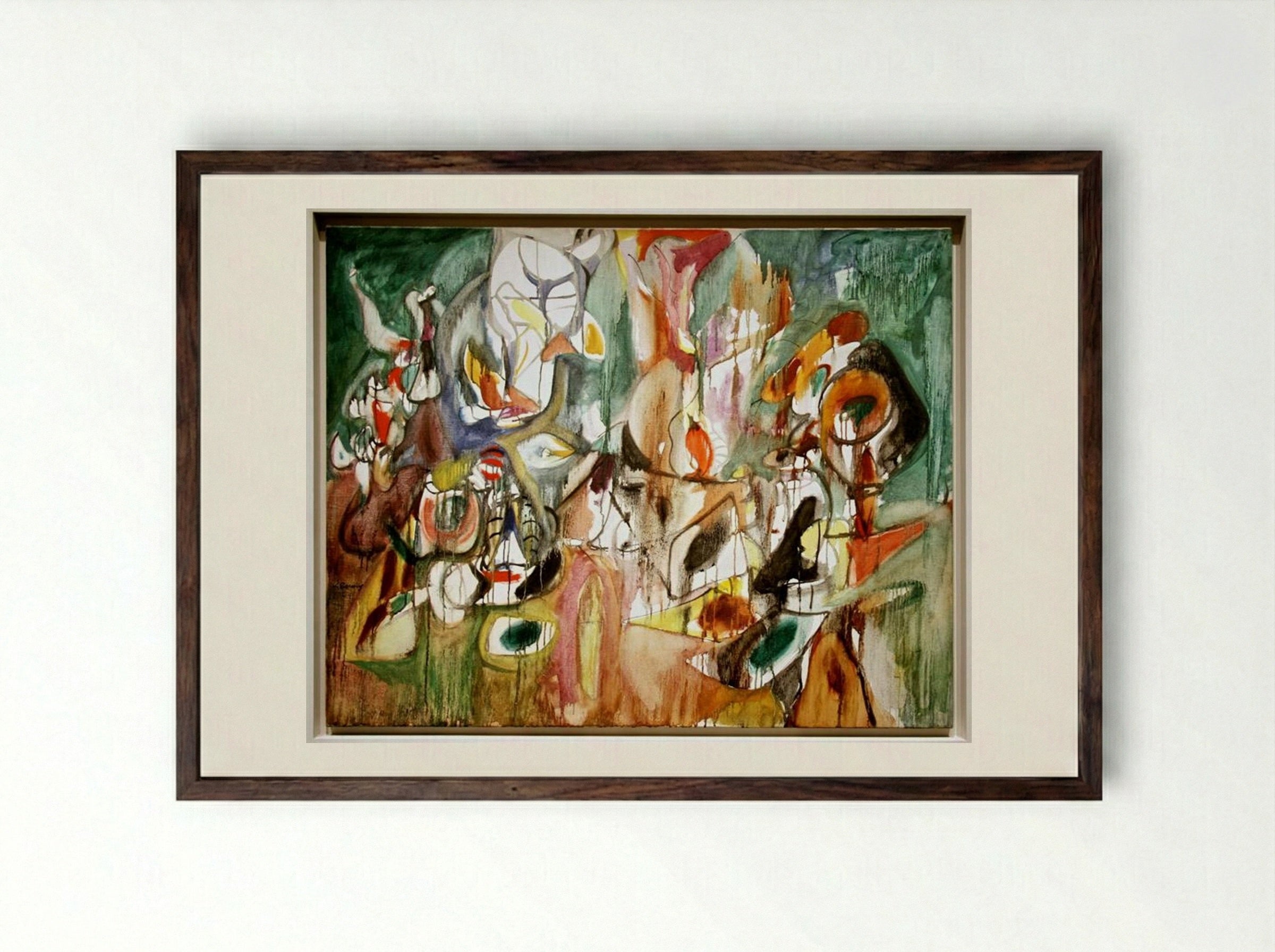 One Year the Milkweed - Arshile Gorky - Framed Print Dark Wood