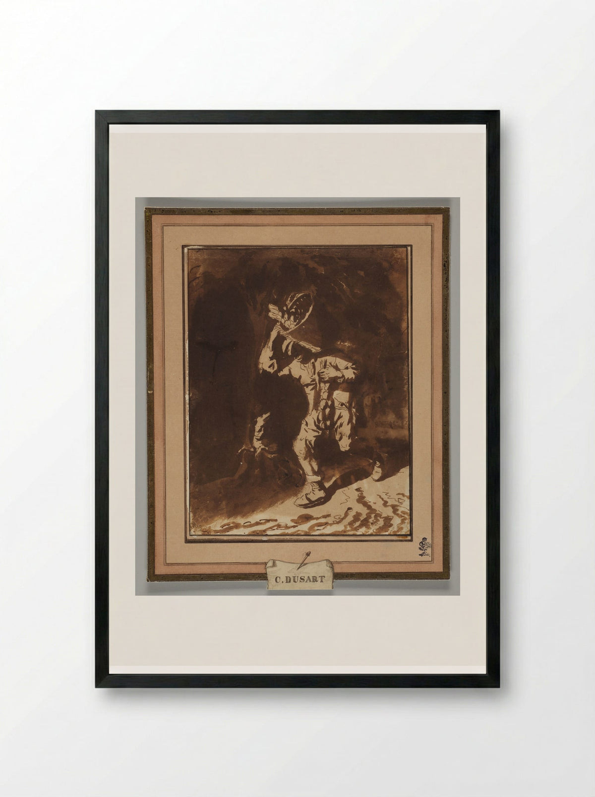 Onion Seller - Cornelis Dusart - Framed Print Black