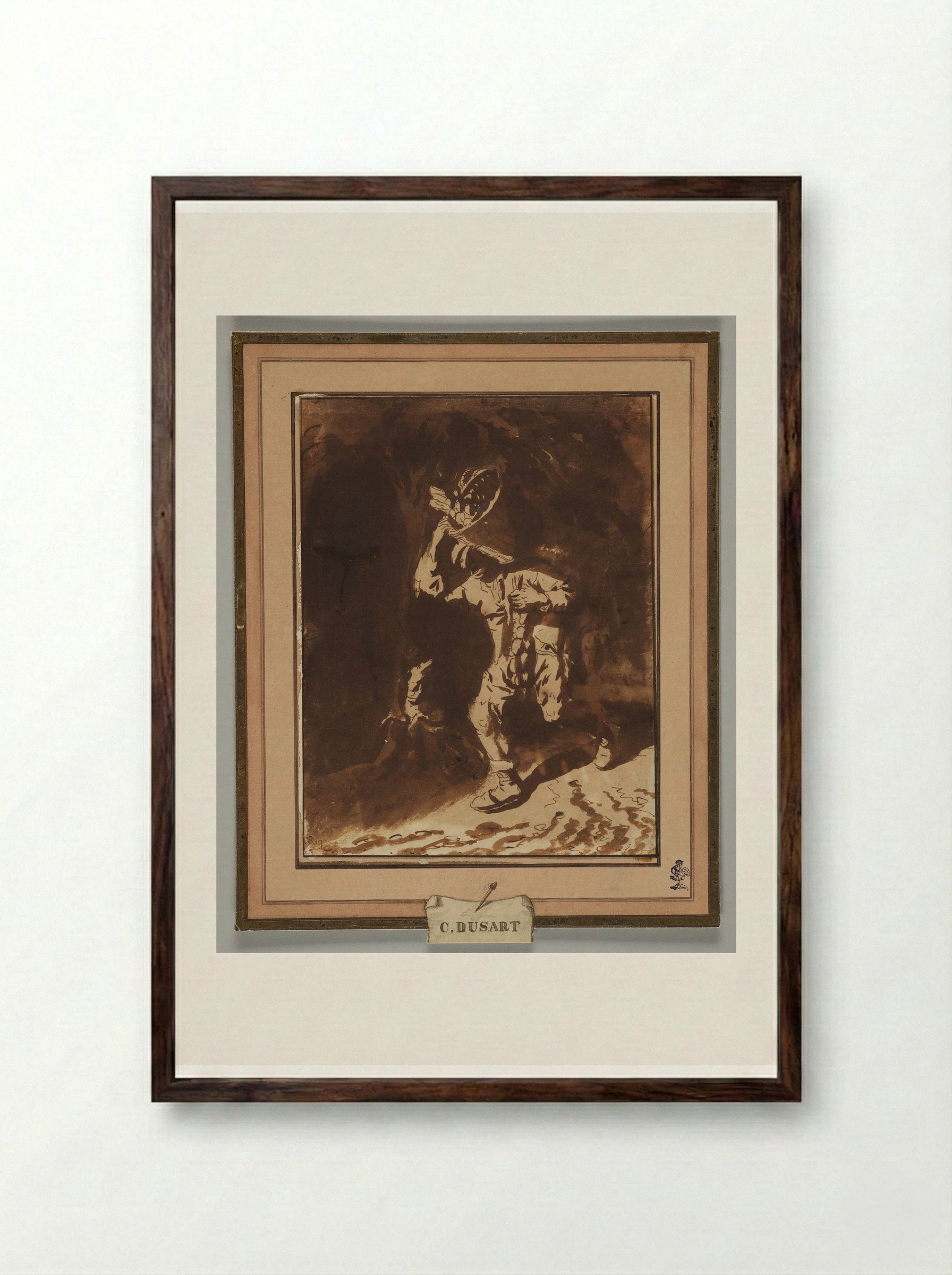 Onion Seller - Cornelis Dusart - Framed Print Dark Wood