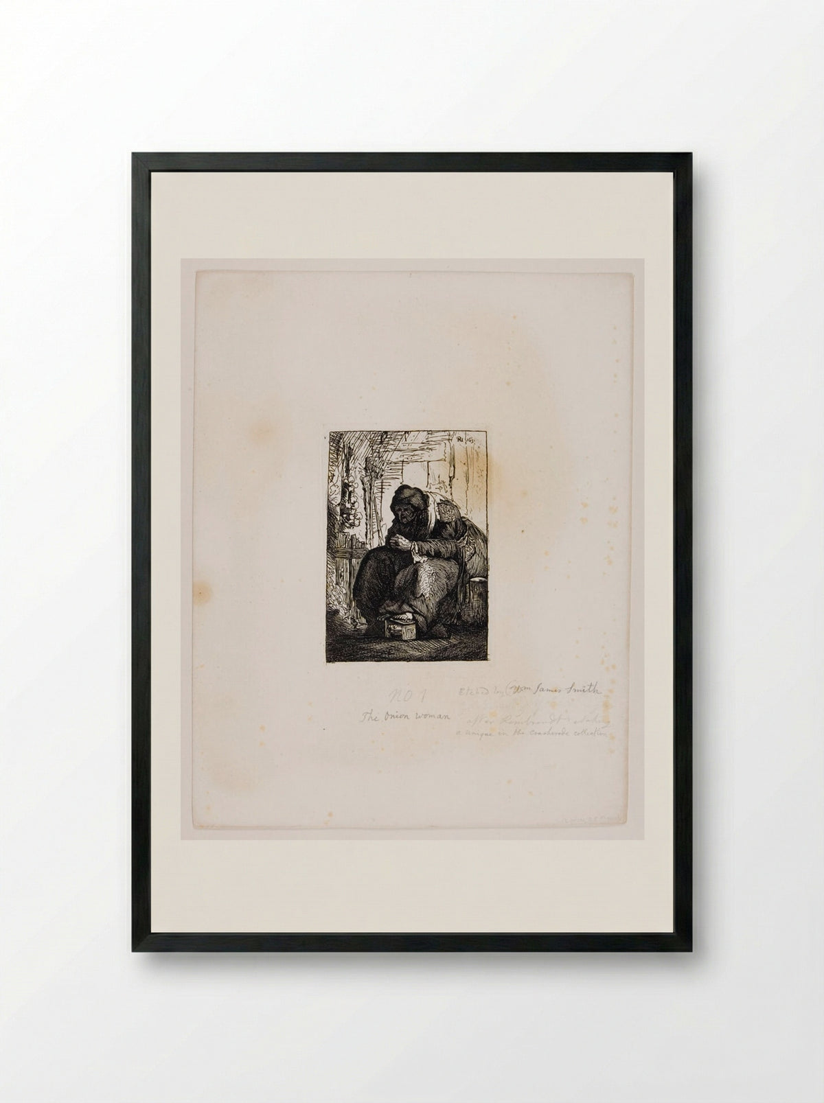 Onion Woman (After Rembrandt) - William James Smith - Framed Print Black