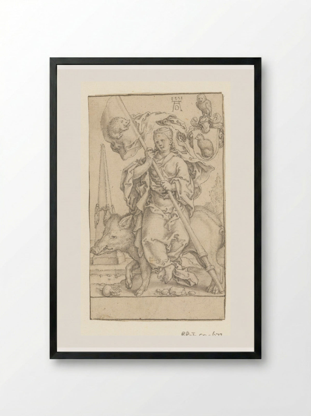 Onmatigheid (Intemperance) - Heinrich Aldegrever - Framed Print Black