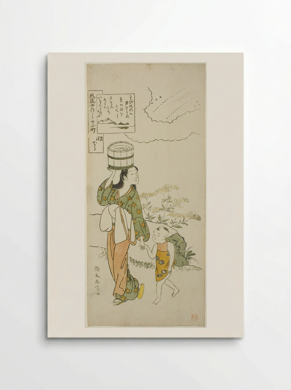 Ono no Komachi at Seki Temple - Suzuki Harunobu - Poster