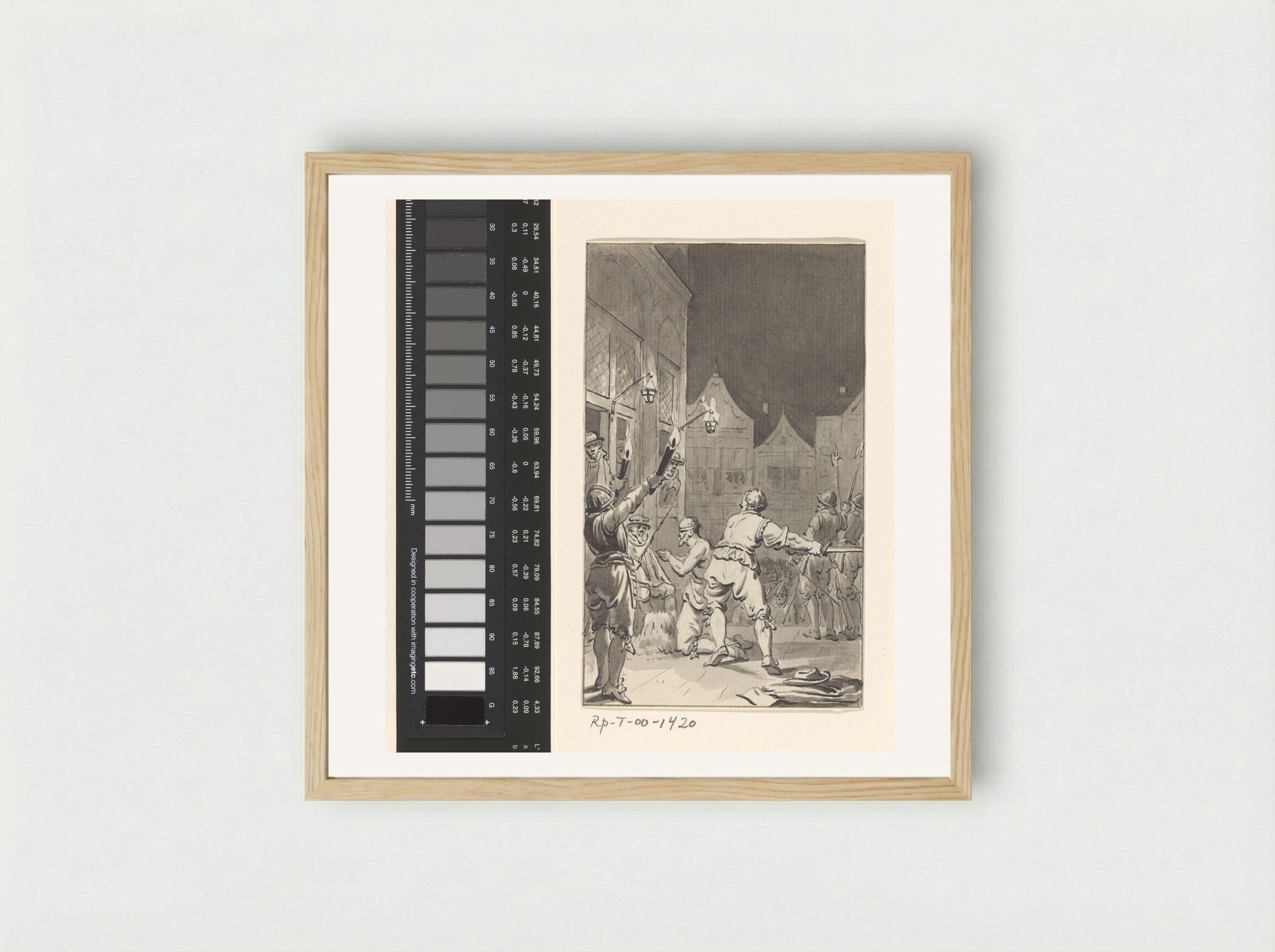 Onthoofding van Nicolas Gosson te Atrecht, 1578 - Jacobus Buys - Framed Print Wood