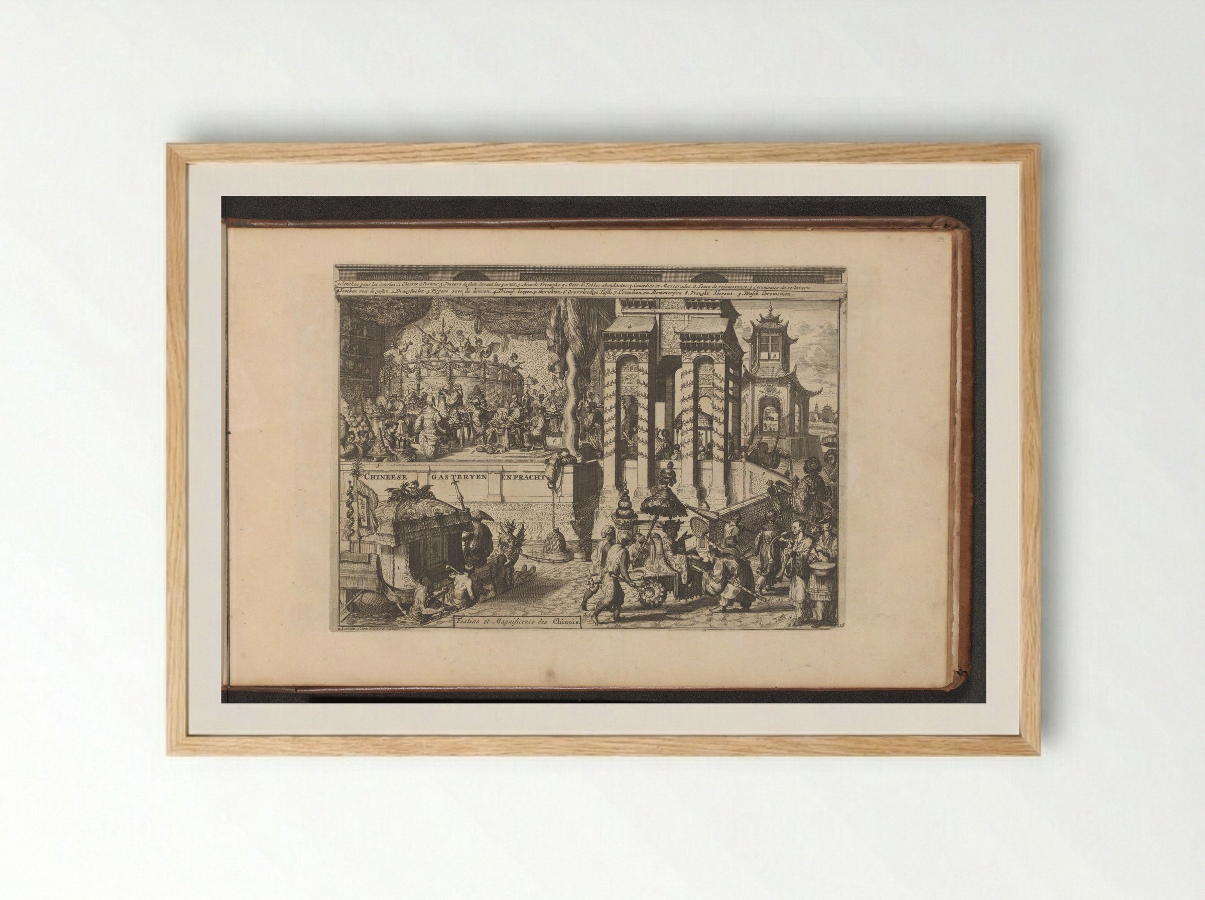 Ontvangstceremonie bij de Chinezen - Romeyn de Hooghe - Framed Print Wood