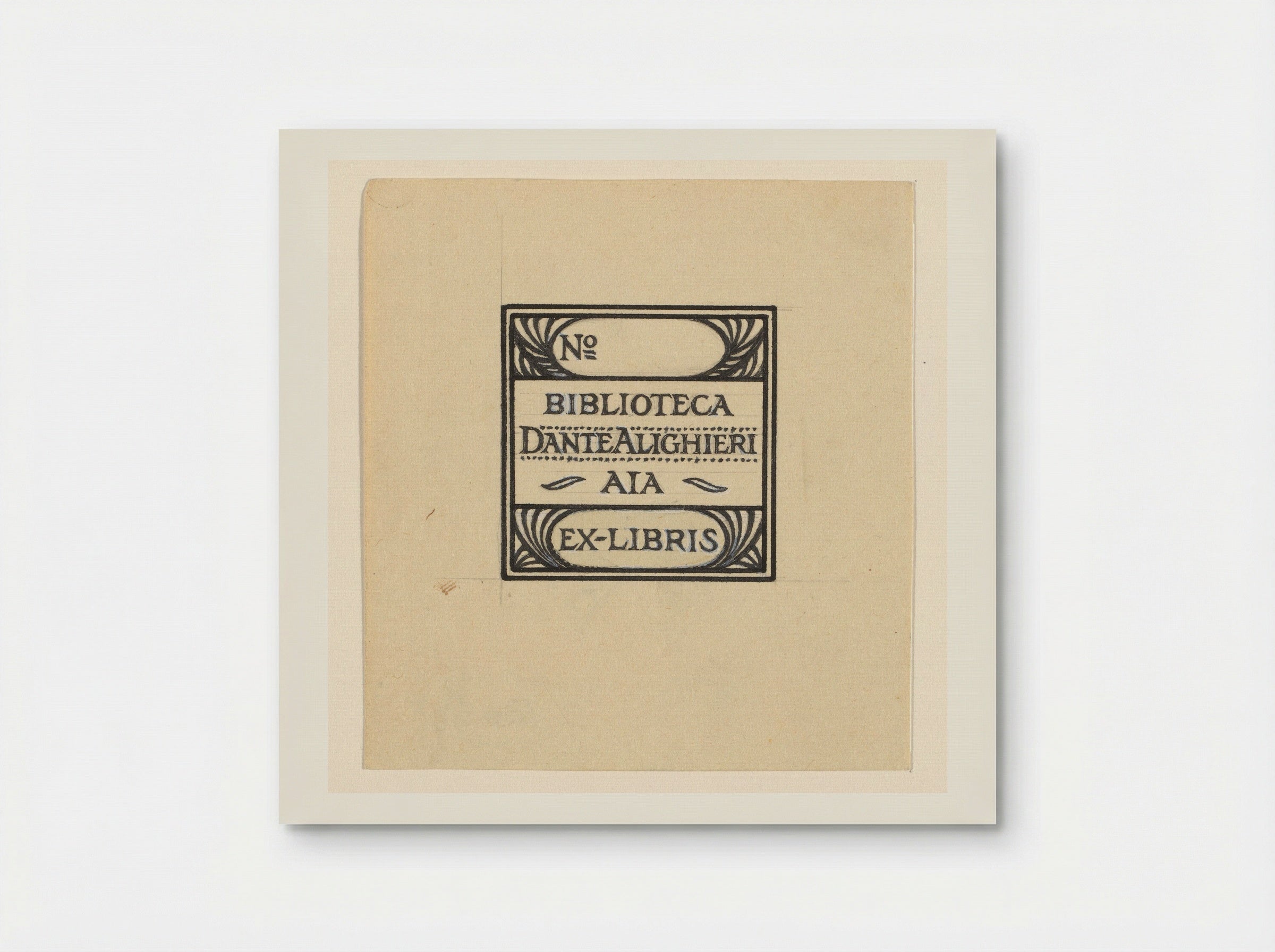 Ontwerp voor een ex libris van Biblioteca Dante Alighieri - Julie de Graag - Poster