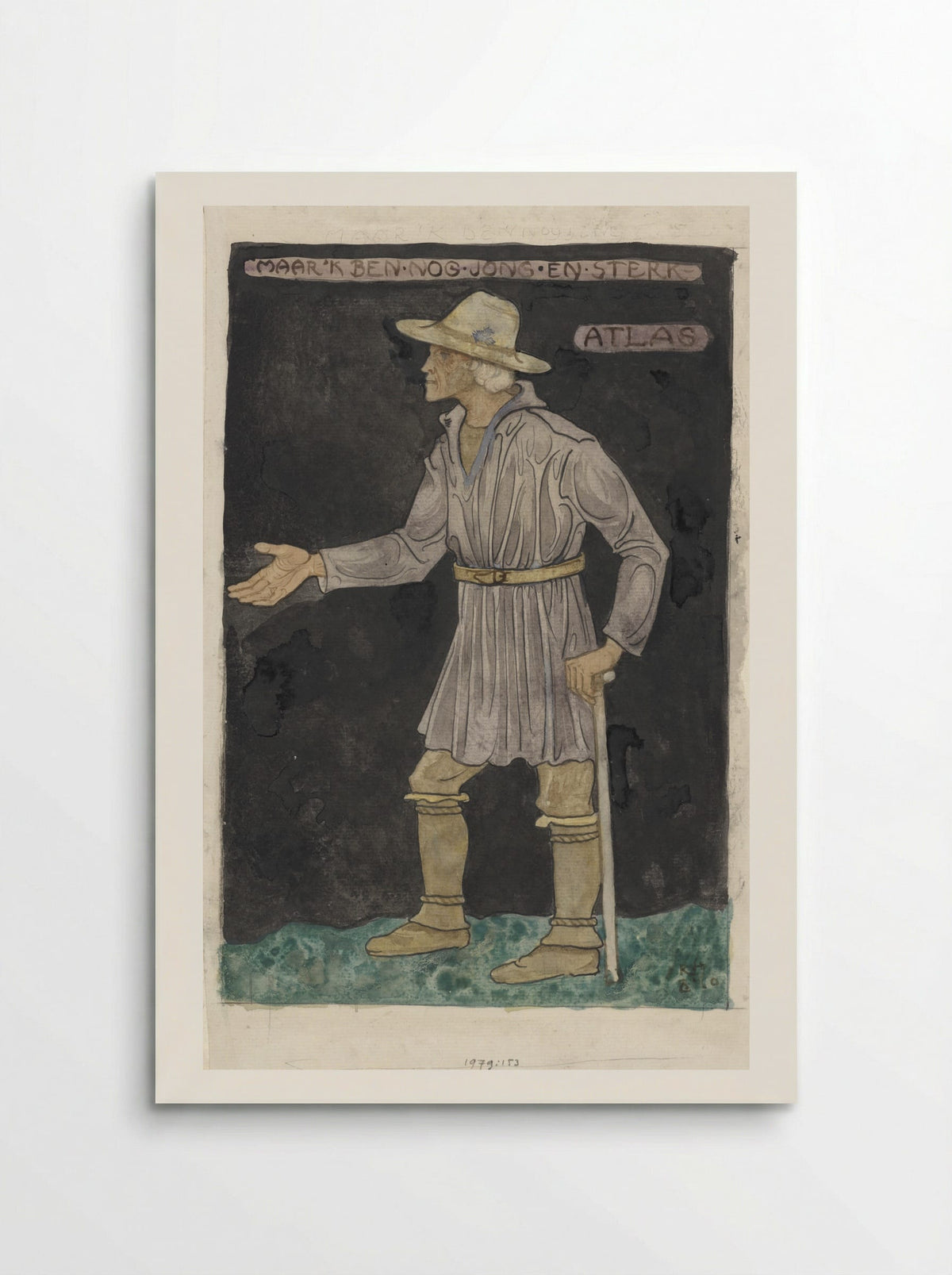 Ontwerp voor kostuum voor Atlas - Richard Nicolaüs Roland Holst - Poster