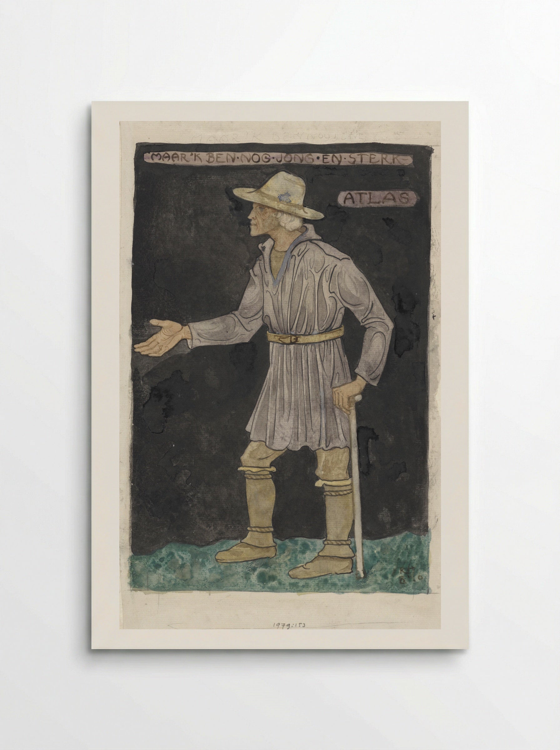 Ontwerp voor kostuum voor Atlas - Richard Nicolaüs Roland Holst - Poster