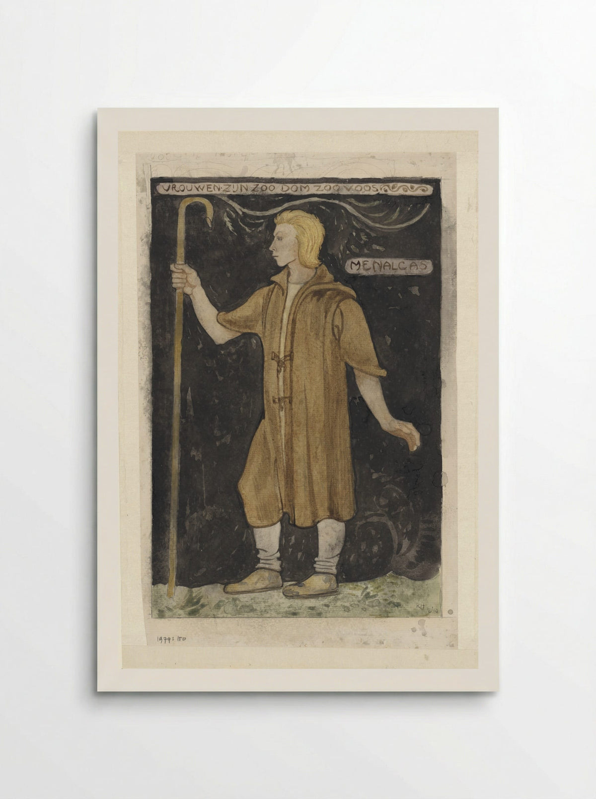 Ontwerp voor kostuum voor Menalcas - Richard Nicolaüs Roland Holst - Poster