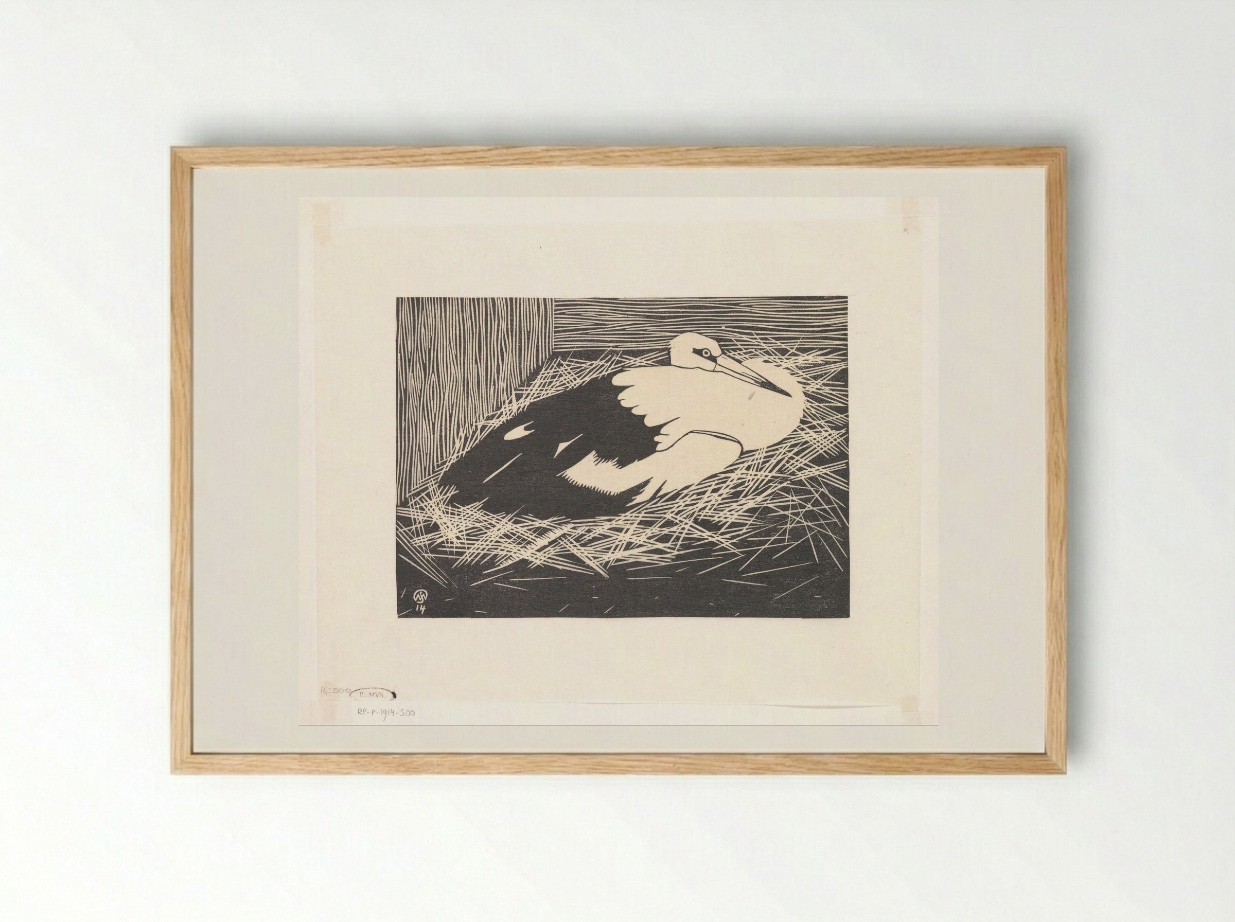 Ooievaar (Magoear-ooievaar) - Samuel Jessurun de Mesquita - Framed Print Wood