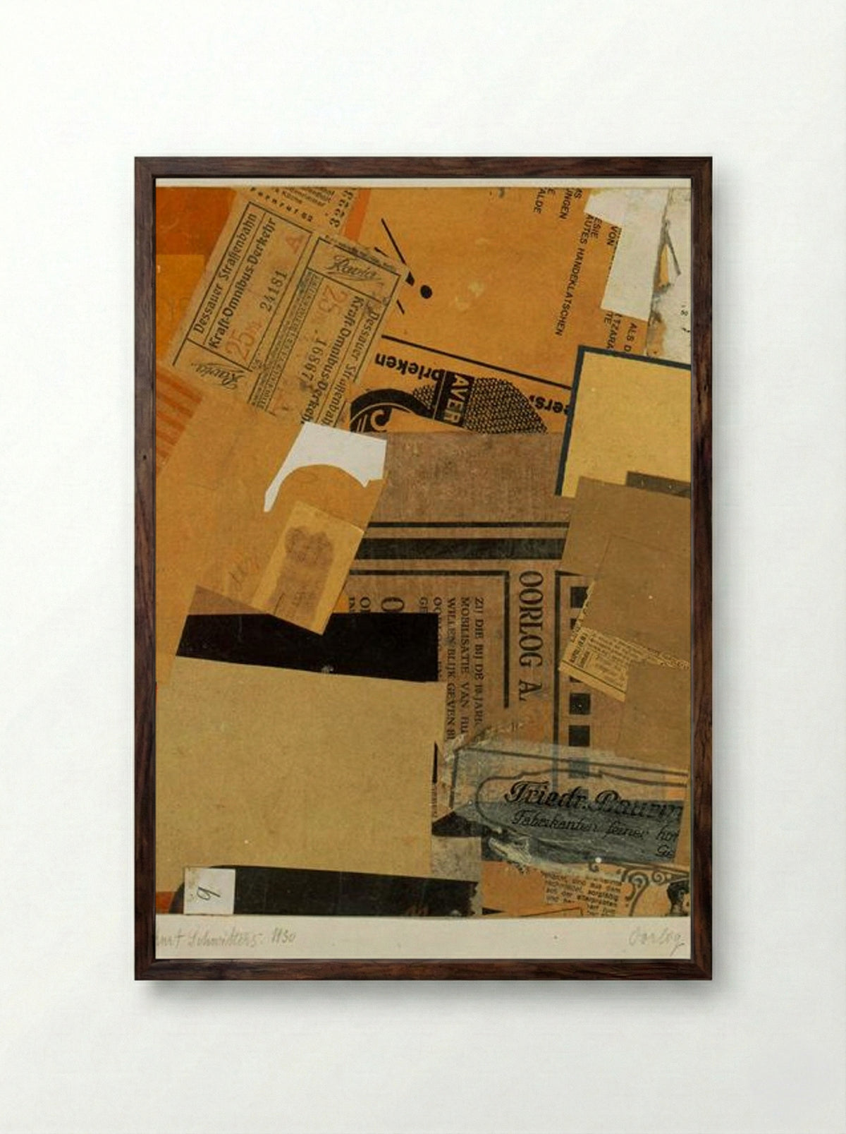 Oorlog - Kurt Schwitters - Framed Print Dark Wood