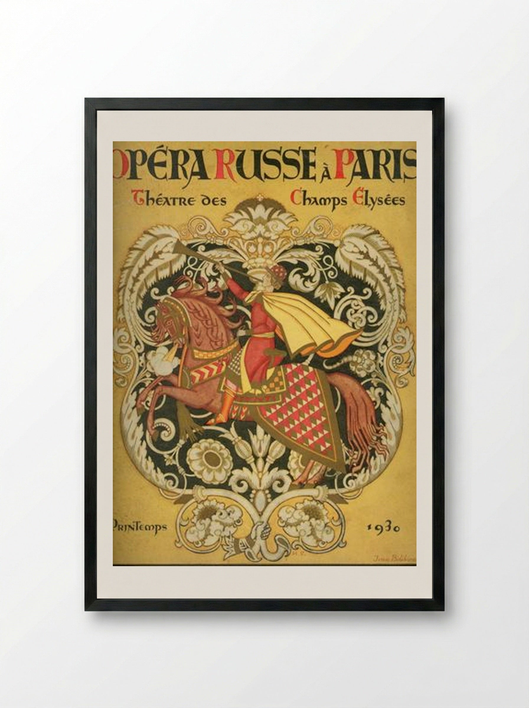Opéra Russe à Paris - Ivan Bilibin - Framed Print Black