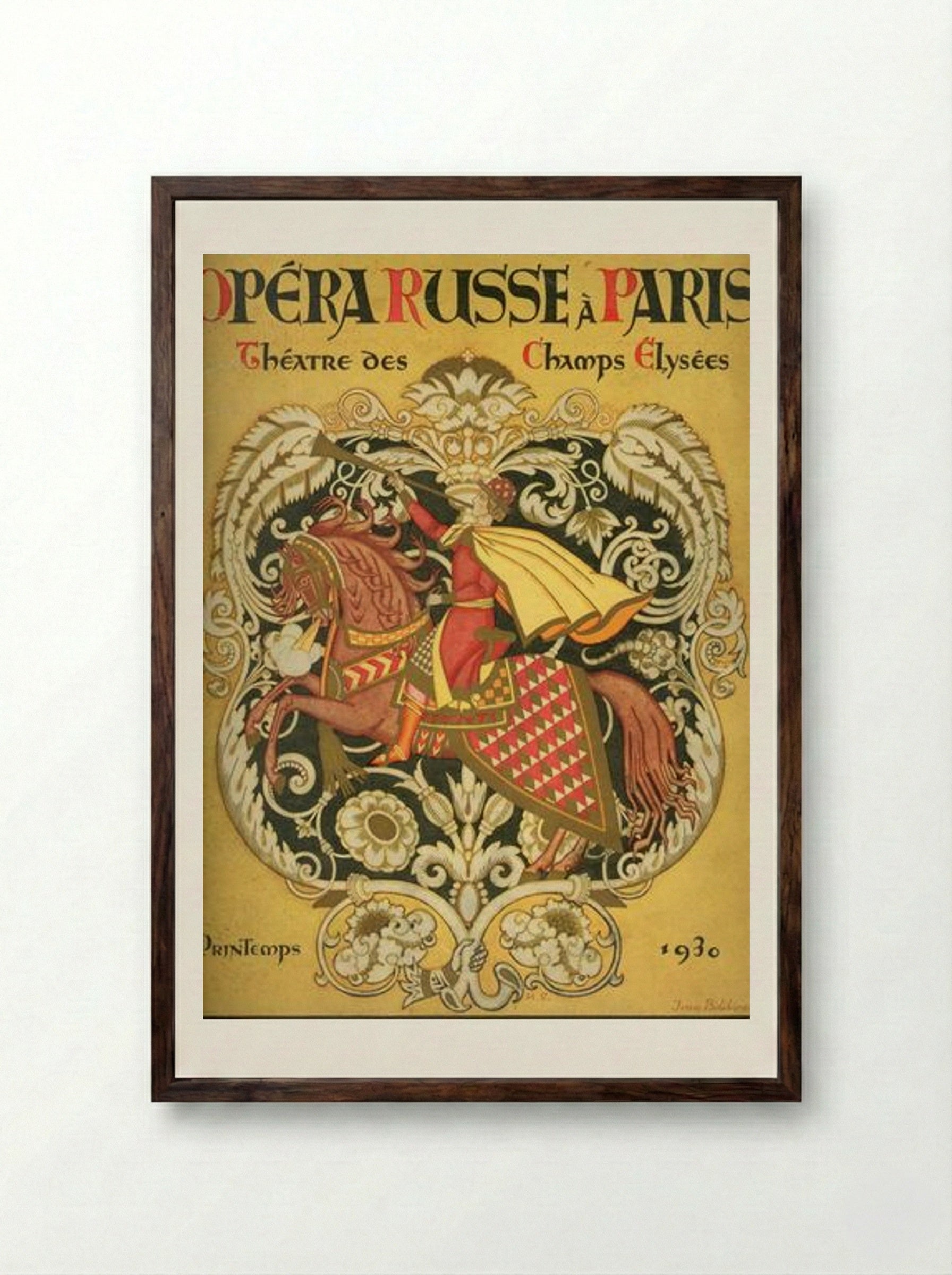 Opéra Russe à Paris - Ivan Bilibin - Framed Print Dark Wood