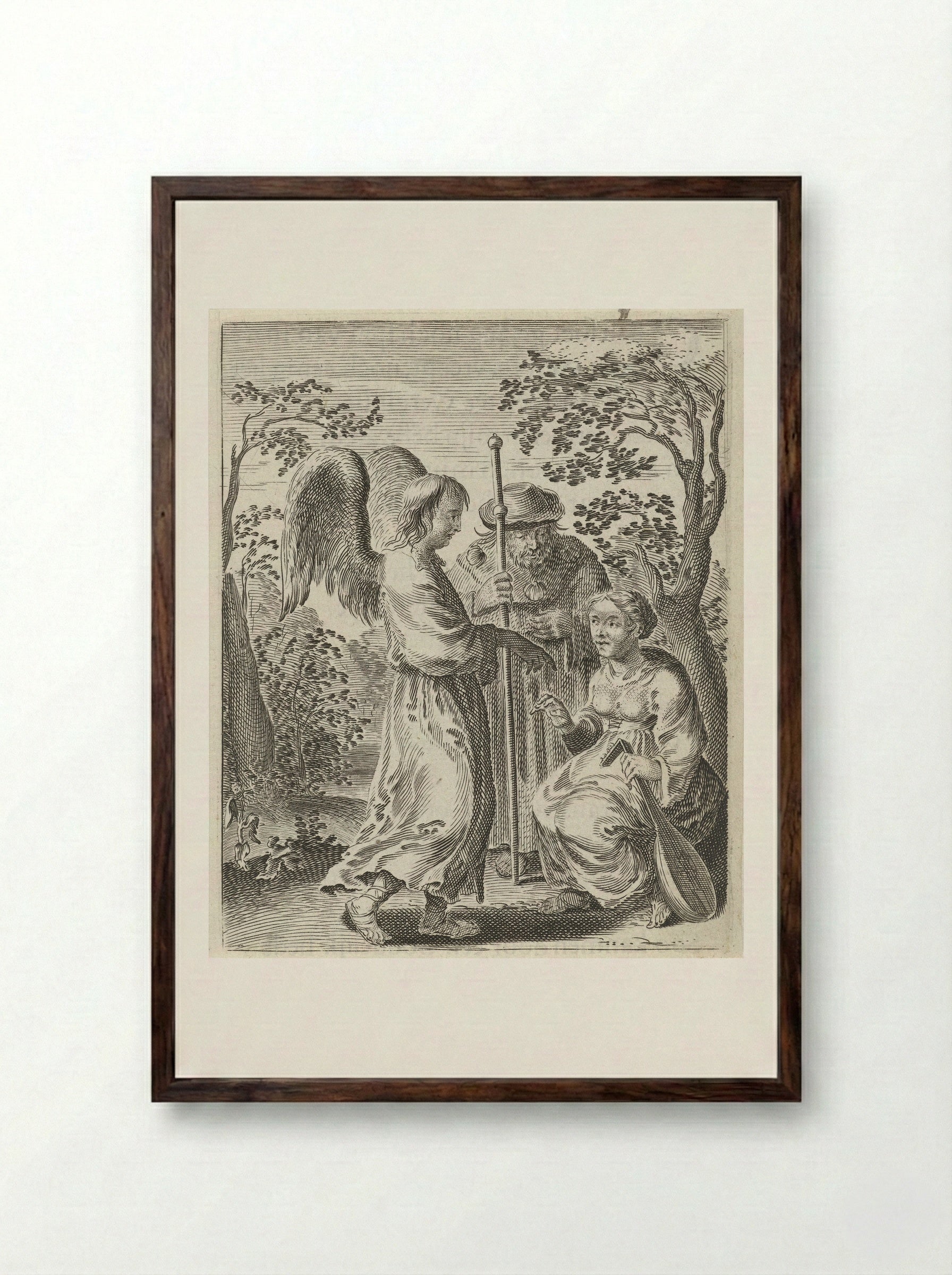 Opdracht tot lofzang in een vreemd land - Pieter Nolpe - Framed Print Dark Wood