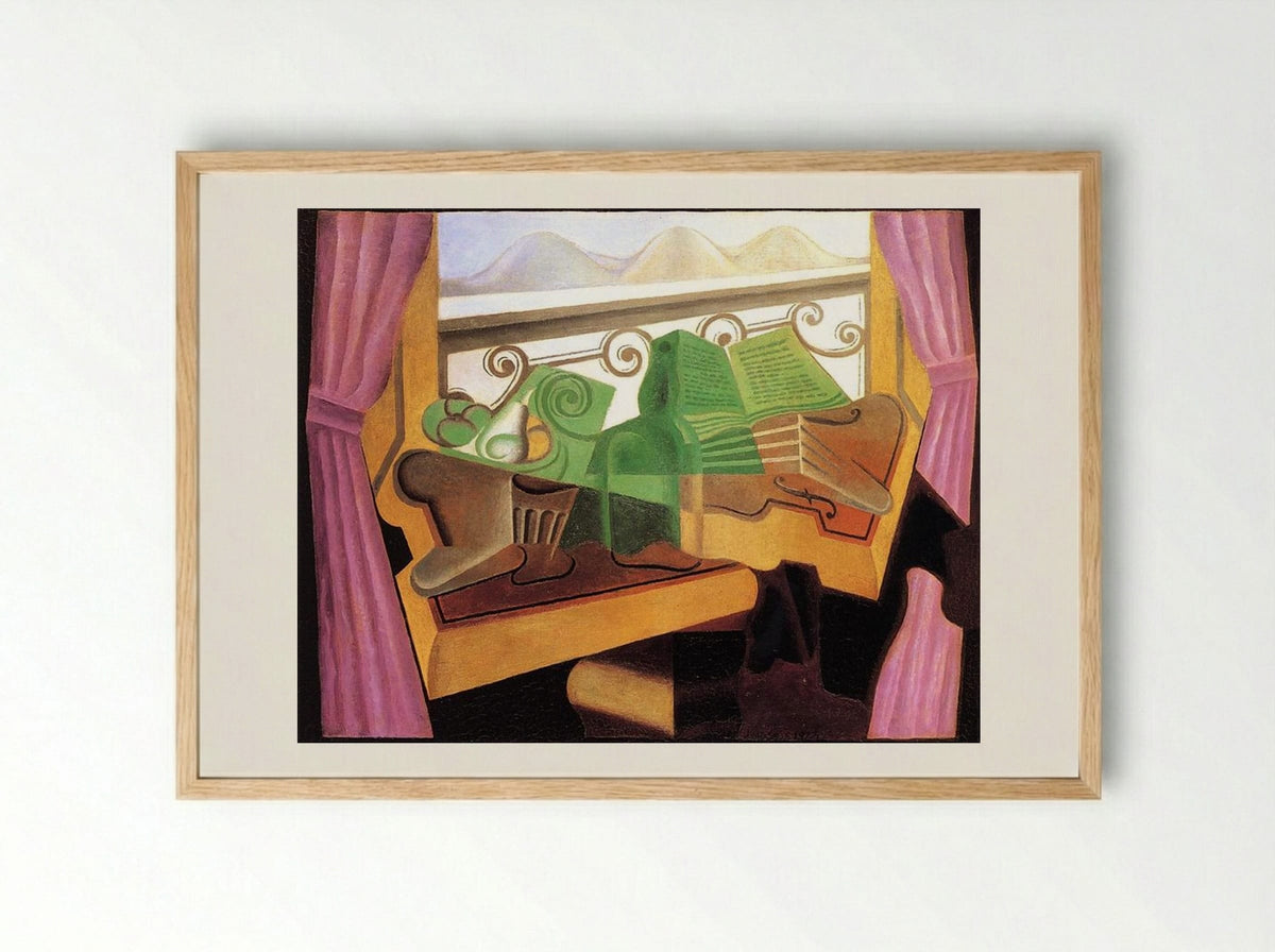 Open Window with Hills - Juan Gris - Framed Print Wood