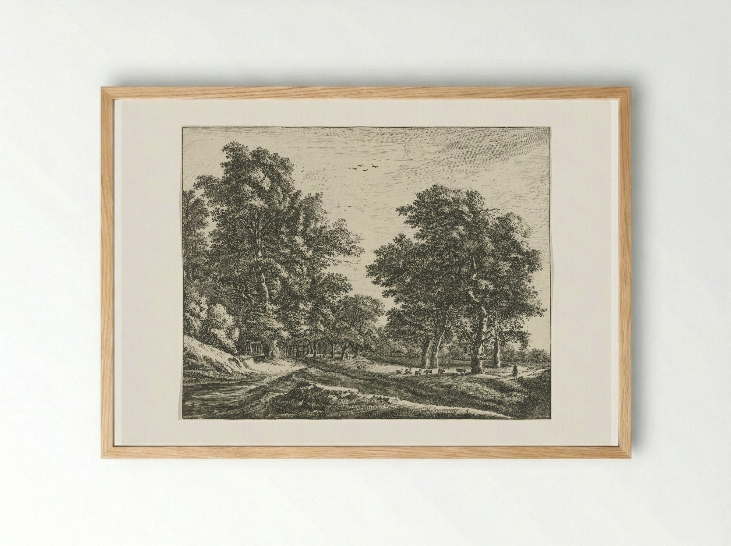 Open plek in het Haagse Bos - Roelant Roghman - Framed Print Wood