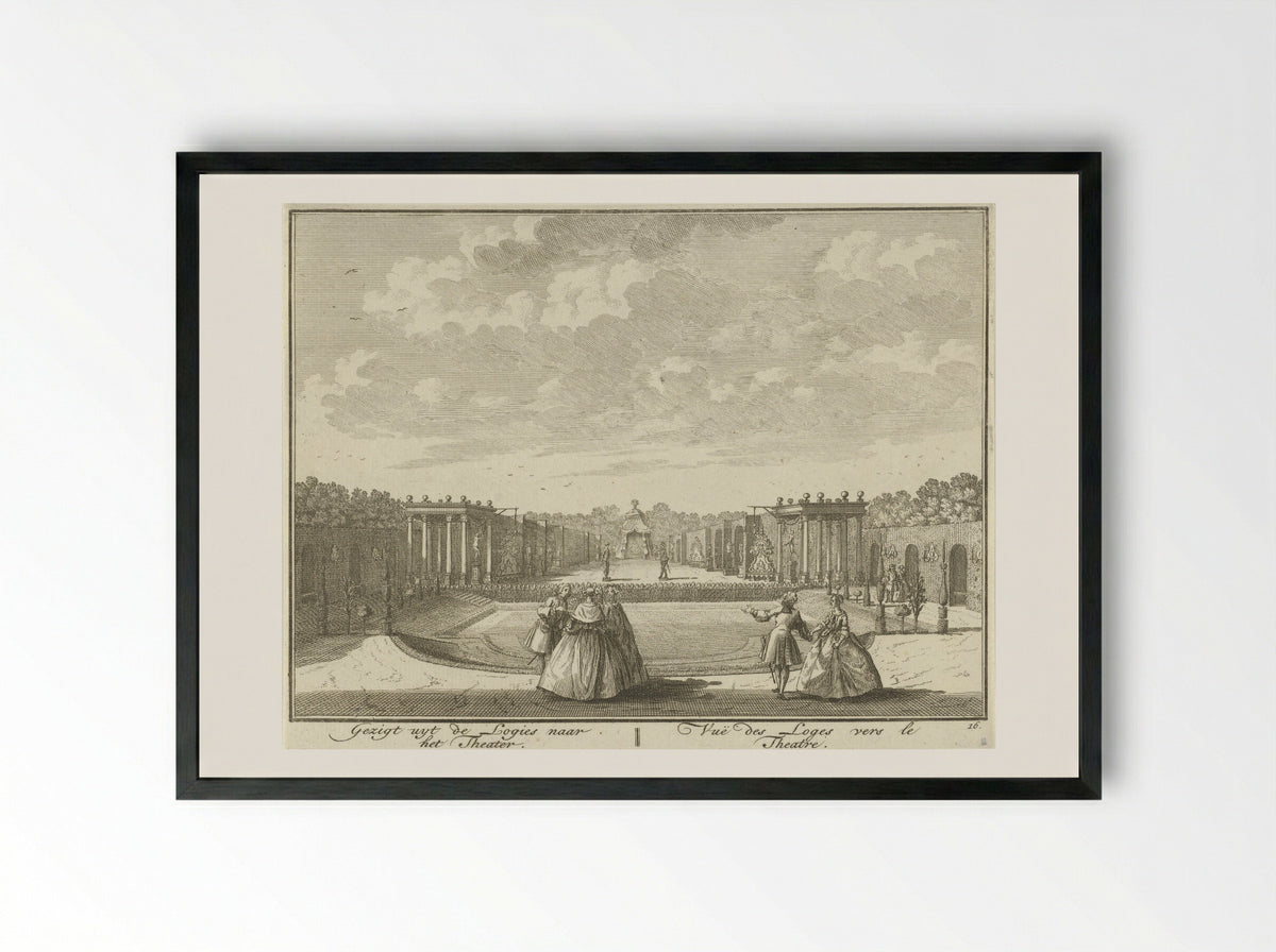 Openluchttheater in de tuin van Huis ter Meer te Maarssen - Hendrik de Leth - Framed Print Black