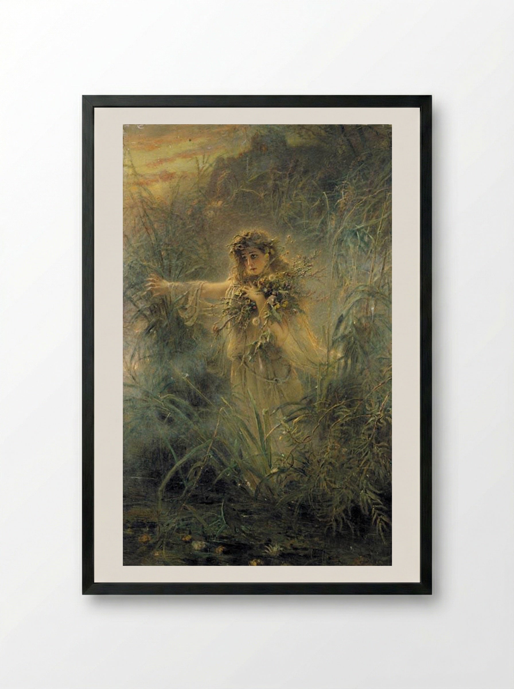 Ophelia - Konstantin Makovsky - Framed Print Black