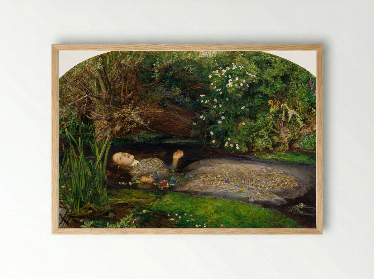 Ophelia - John Everett Millais - Framed Print Wood