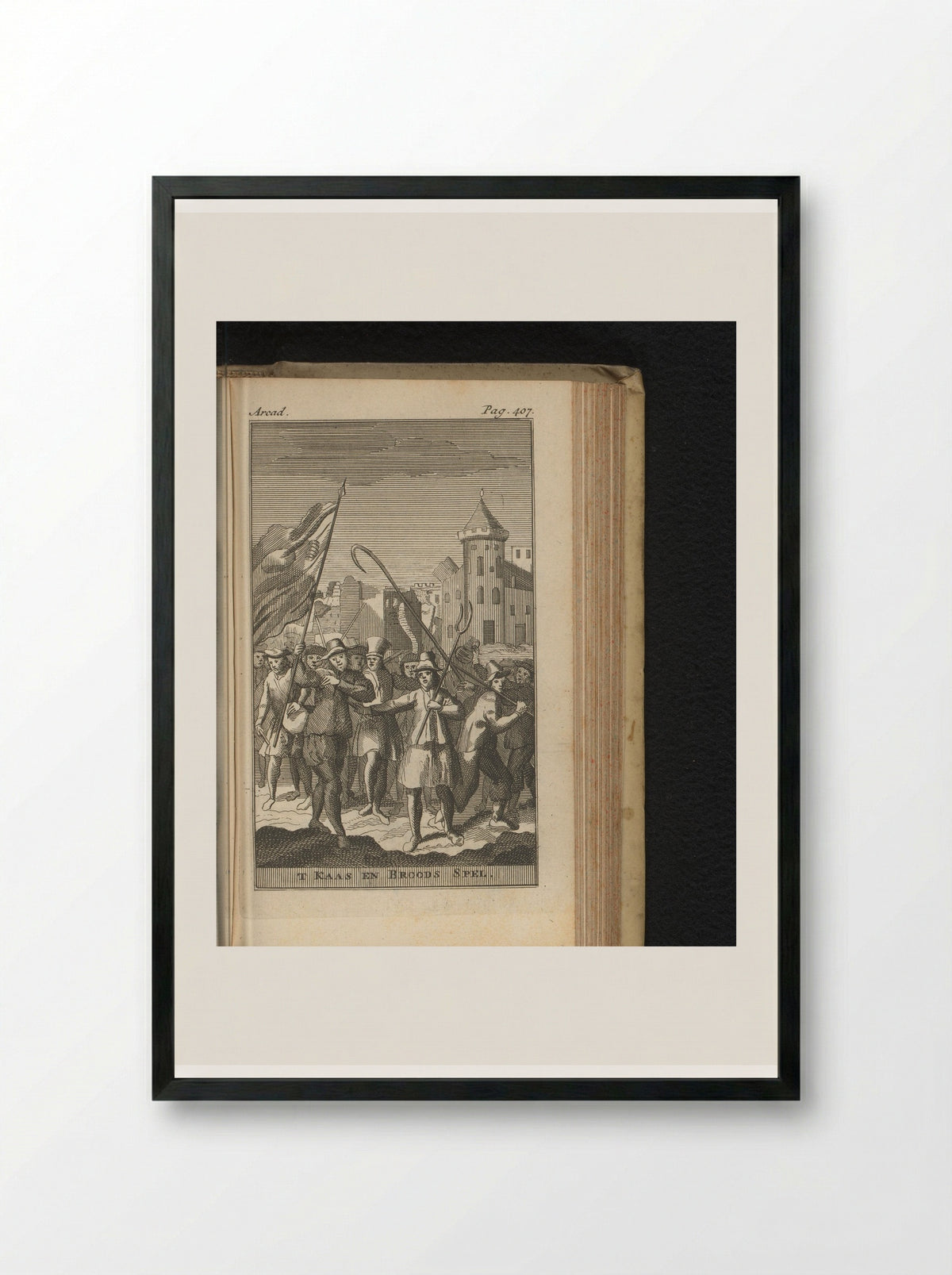 Opstand van het Kaas- en Broodvolk, 1492 - Pieter van den Berge - Framed Print Black