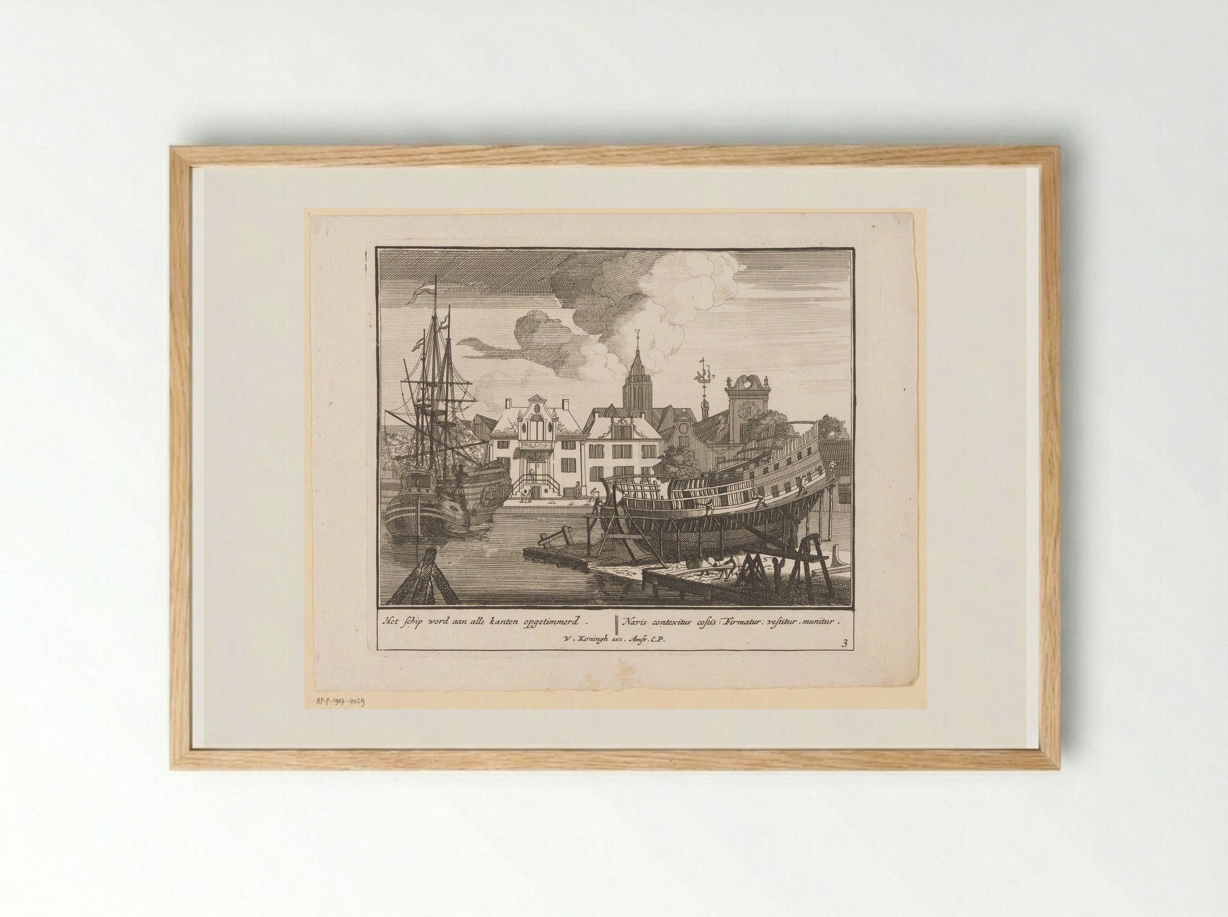 Optimmeren van het schip van alle zijden - Pieter van den Berge - Framed Print Wood
