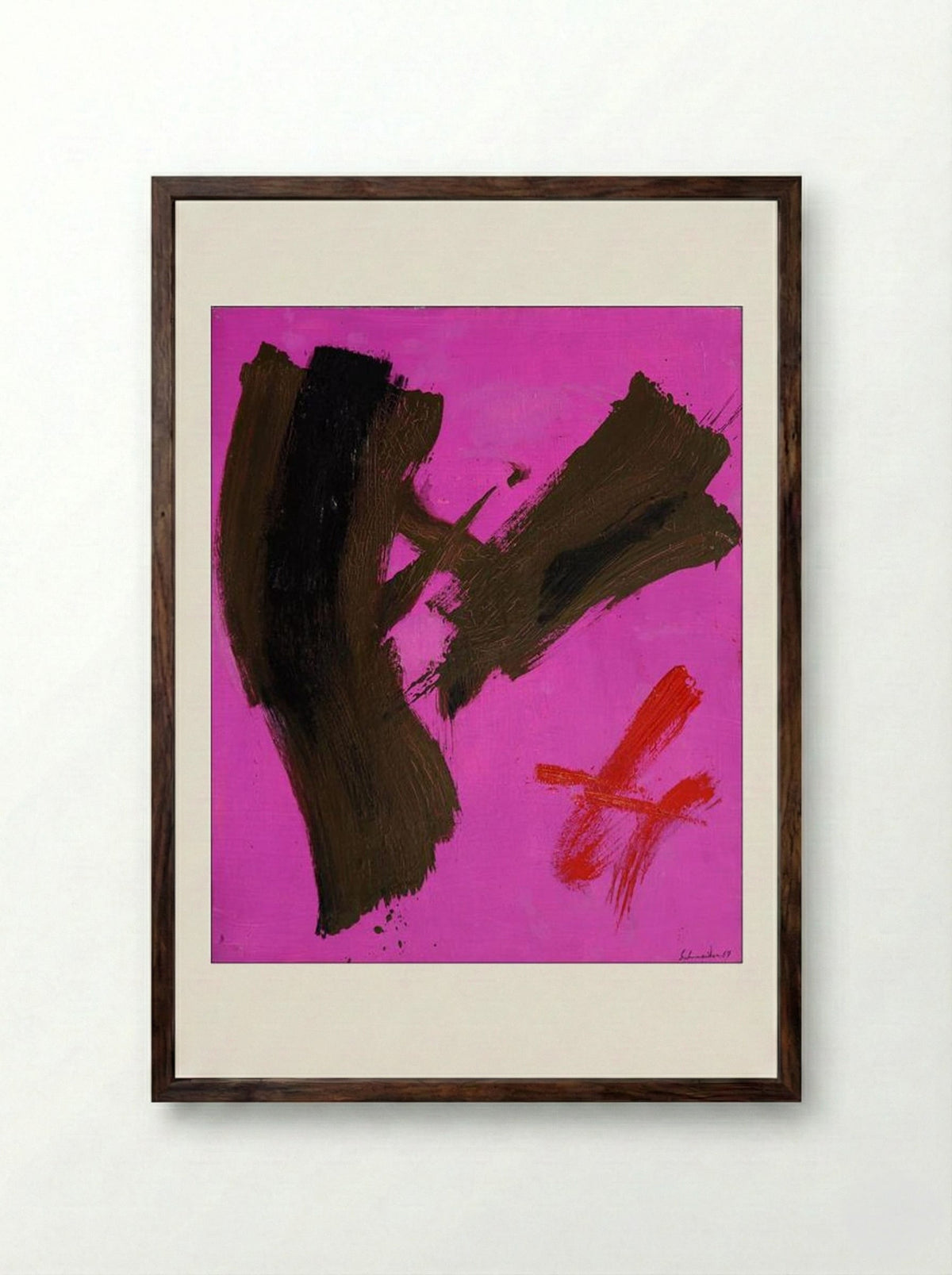 Opus 79 - Gerard Schneider - Framed Print Dark Wood
