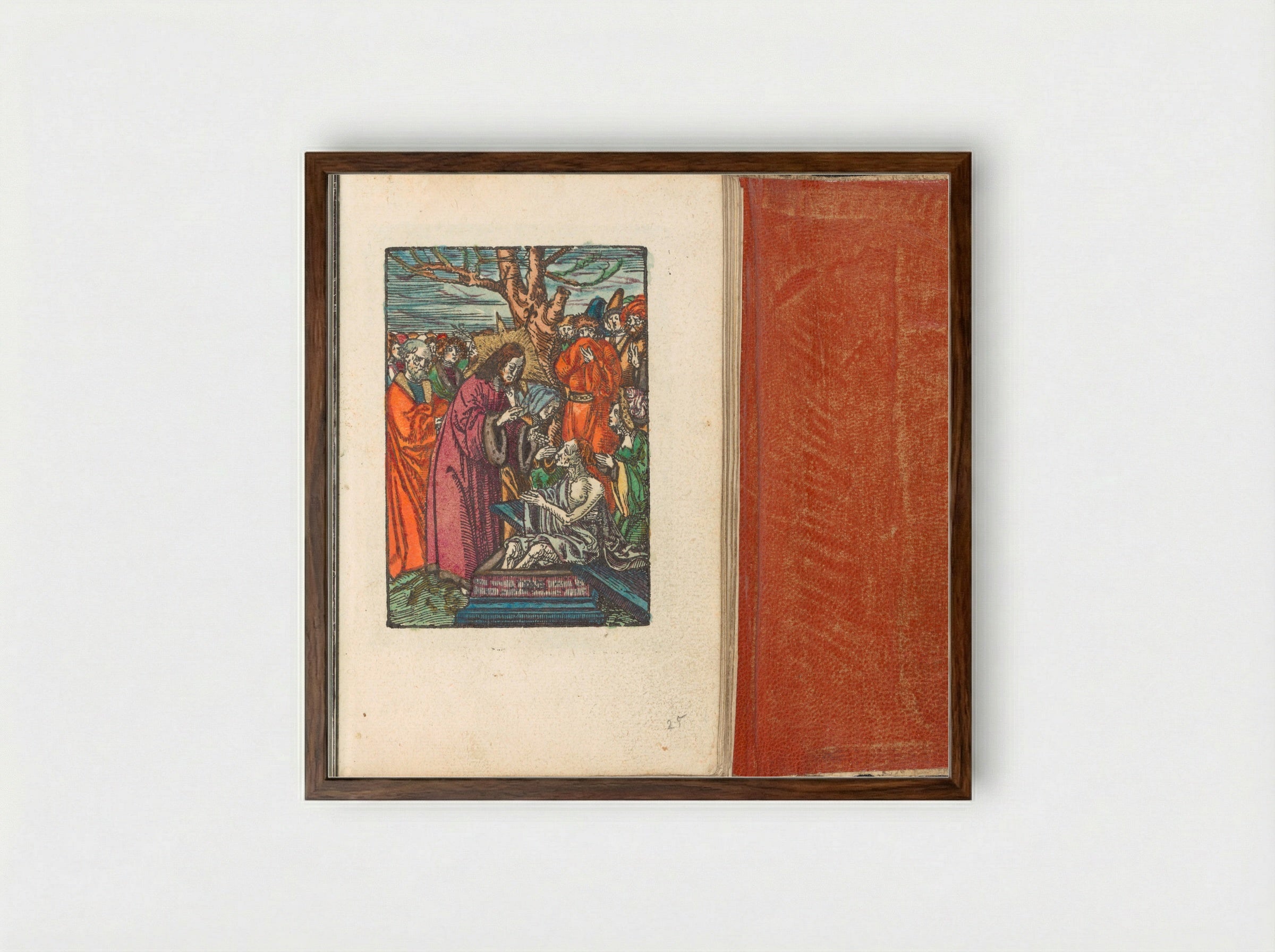 Opwekking van Lazarus - Doen Pietersz. - Framed Print Dark Wood