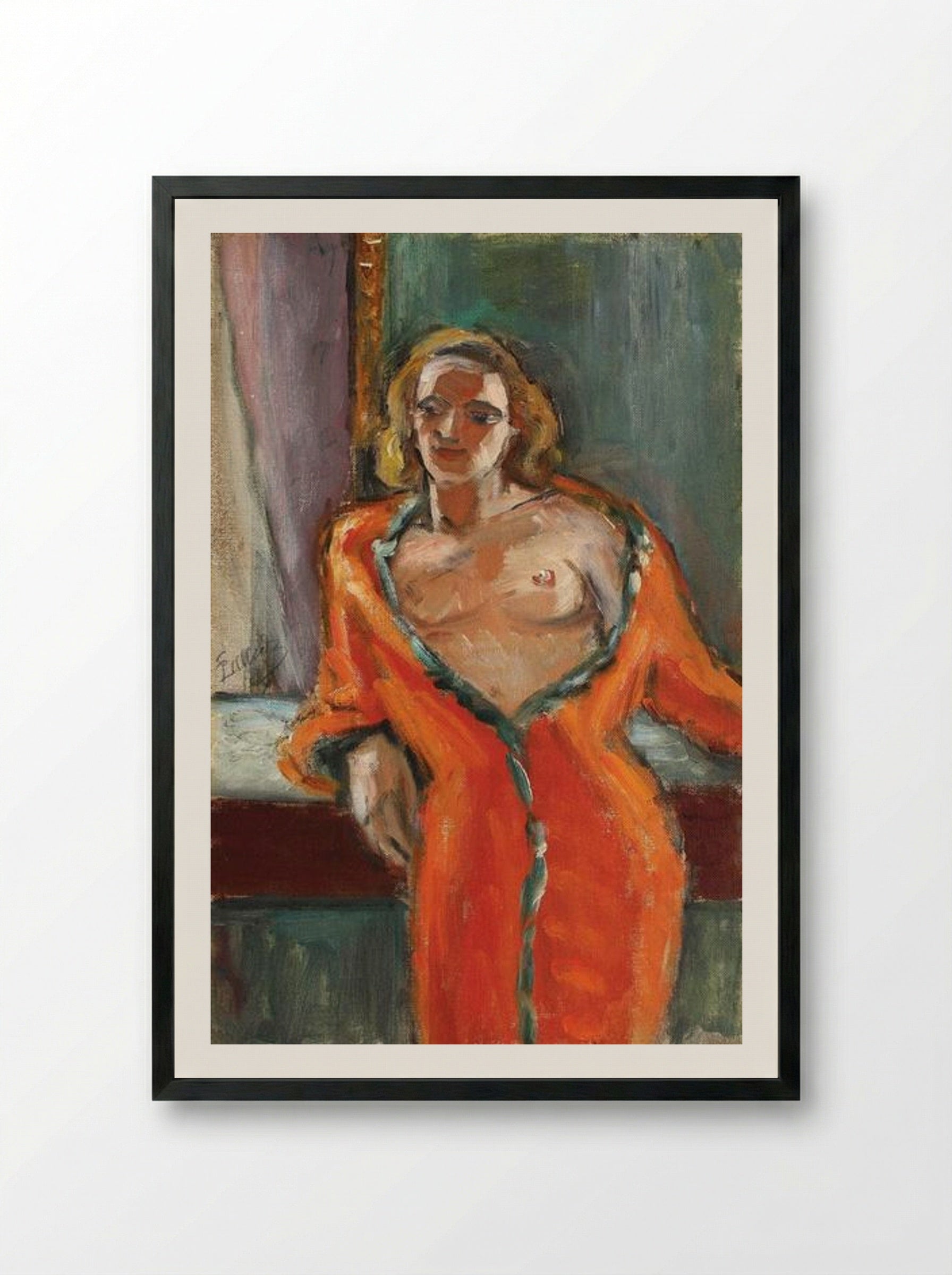 Orange Coat - Theodor Pallady - Framed Print Black