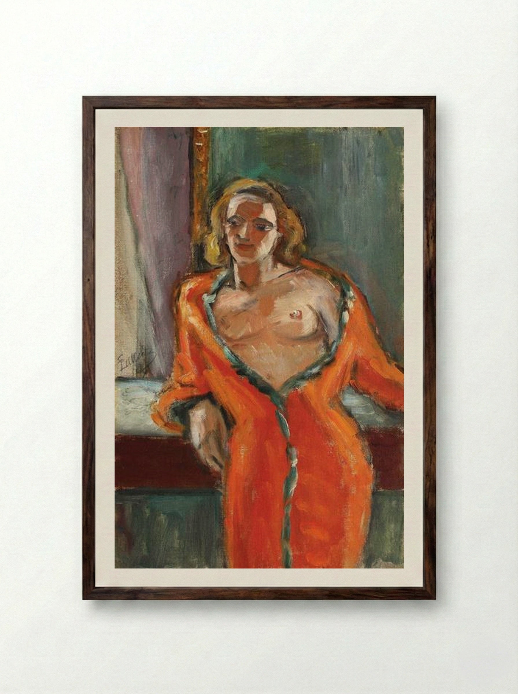 Orange Coat - Theodor Pallady - Framed Print Dark Wood