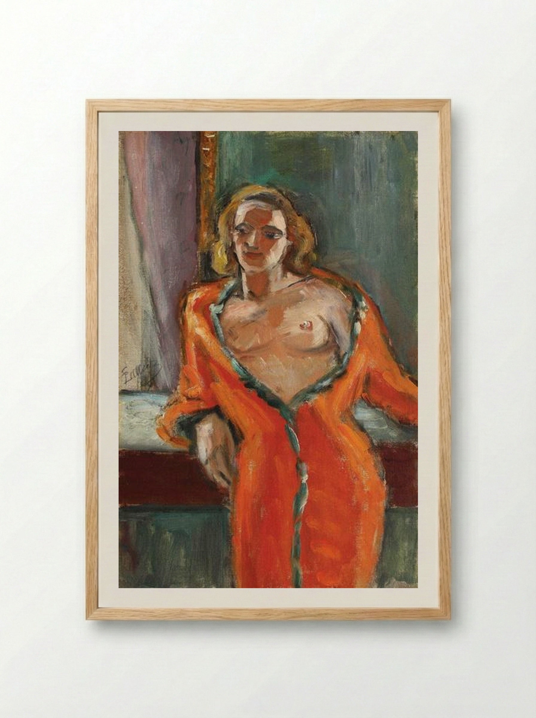 Orange Coat - Theodor Pallady - Framed Print Wood