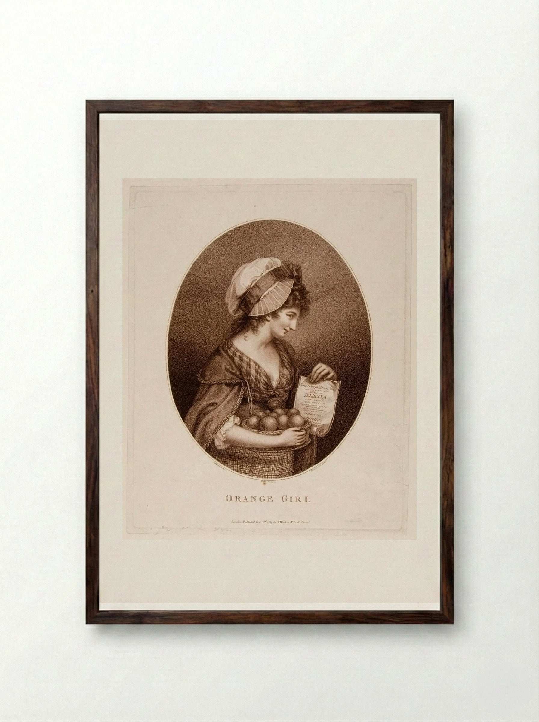 Orange Girl - Francesco Bartolozzi - Framed Print Dark Wood