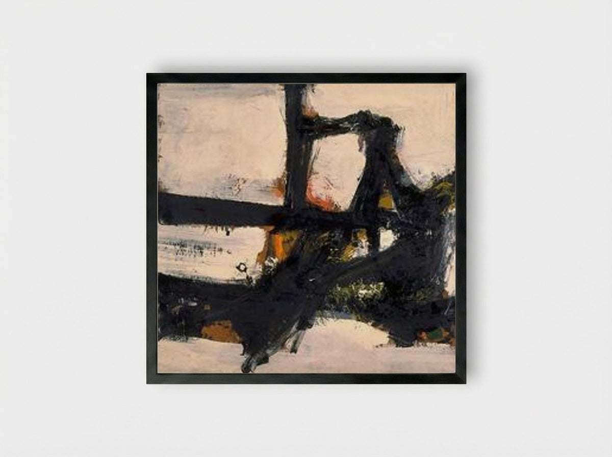 Orange Outline - Franz Kline - Framed Print Black